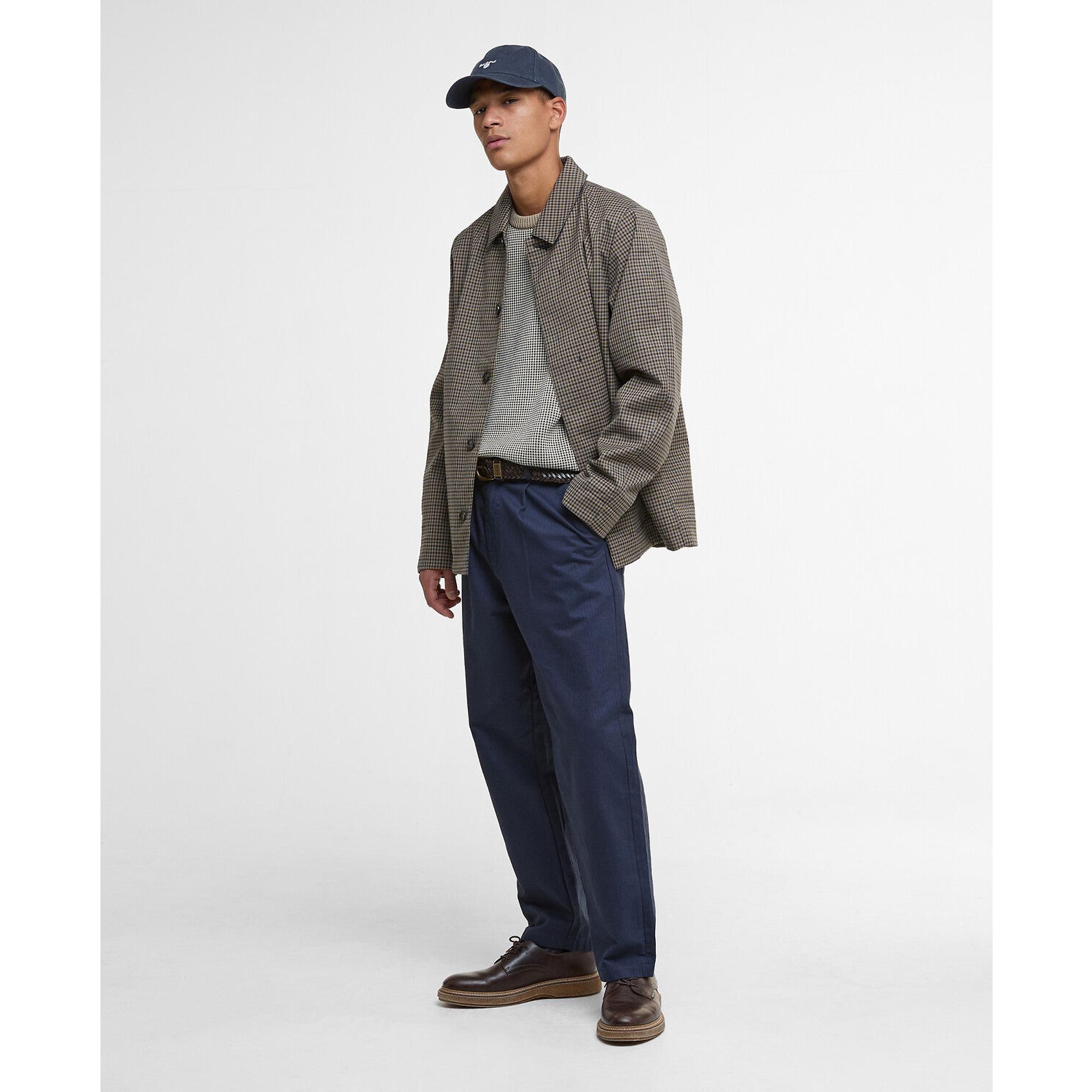 Product image 3 of 7 of Barbour Men's Check Short Lorden Showerproof Jacket - Stone/Navy Check