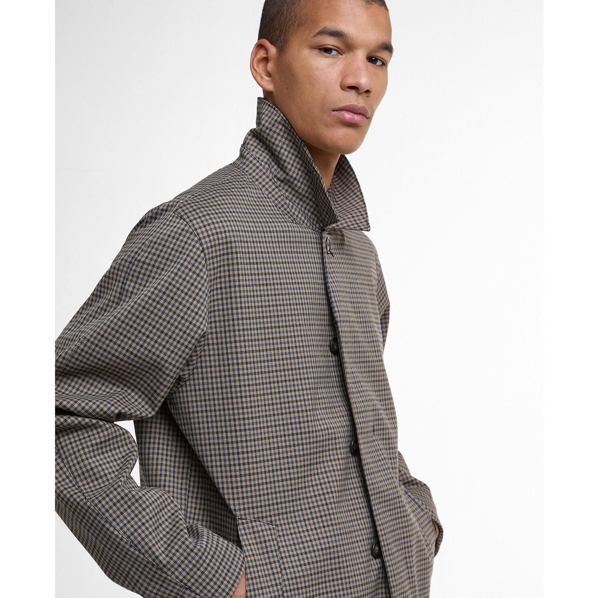 Product image 6 of 7 of Barbour Men's Check Short Lorden Showerproof Jacket - Stone/Navy Check