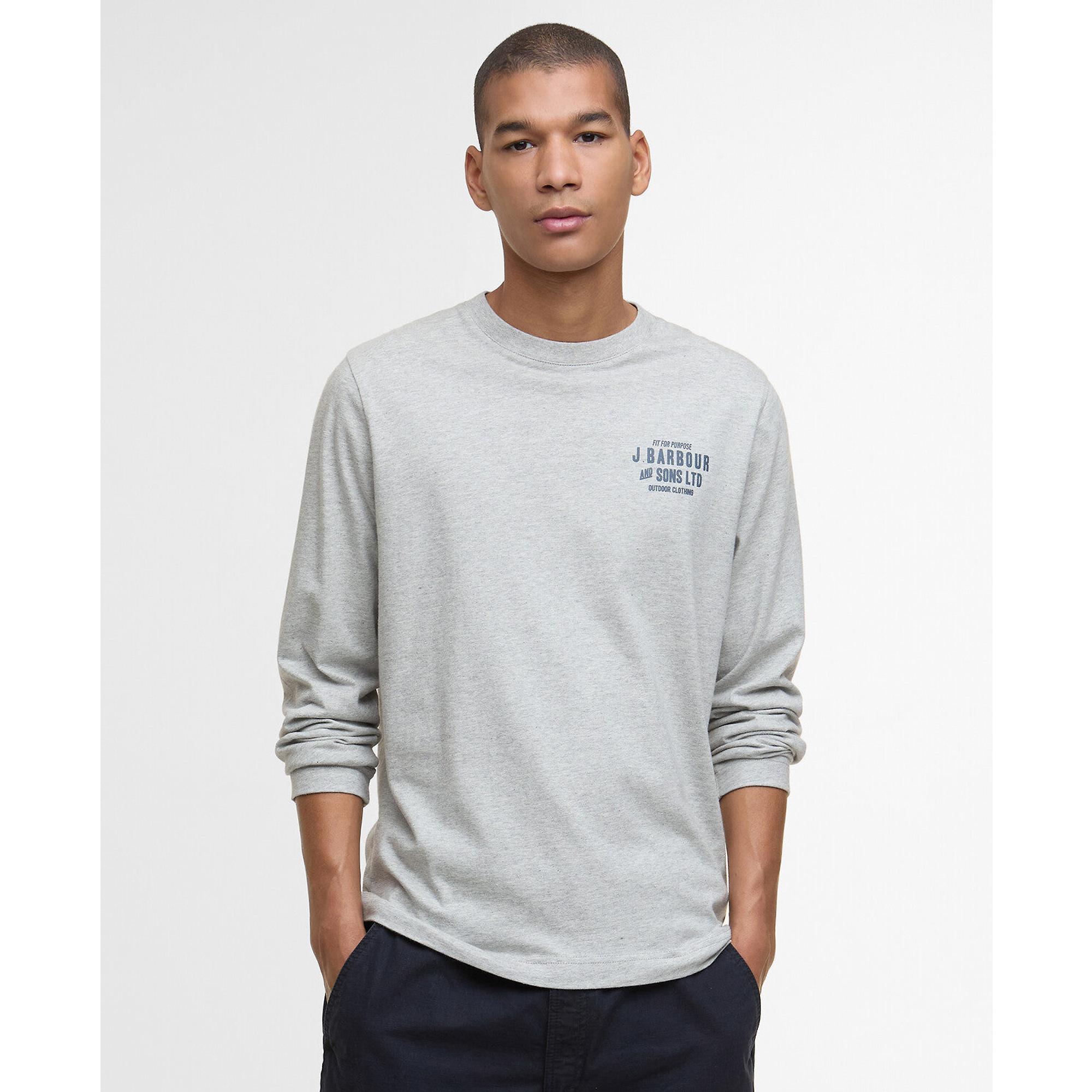 Product image 2 of 8 of Barbour Men's Pointer Long Sleeve Graphic T-Shirt - Grey Marl
