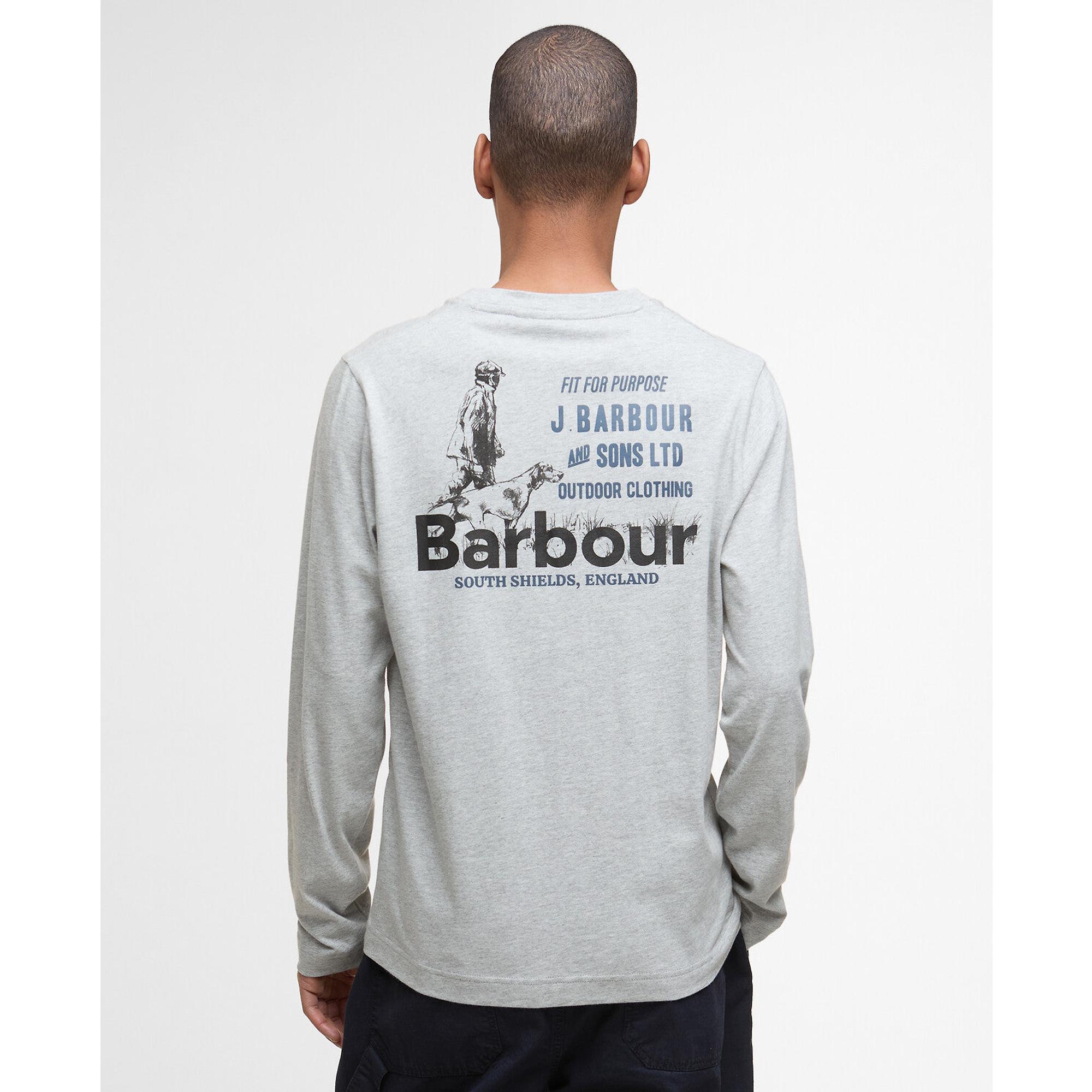 Product image 4 of 8 of Barbour Men's Pointer Long Sleeve Graphic T-Shirt - Grey Marl