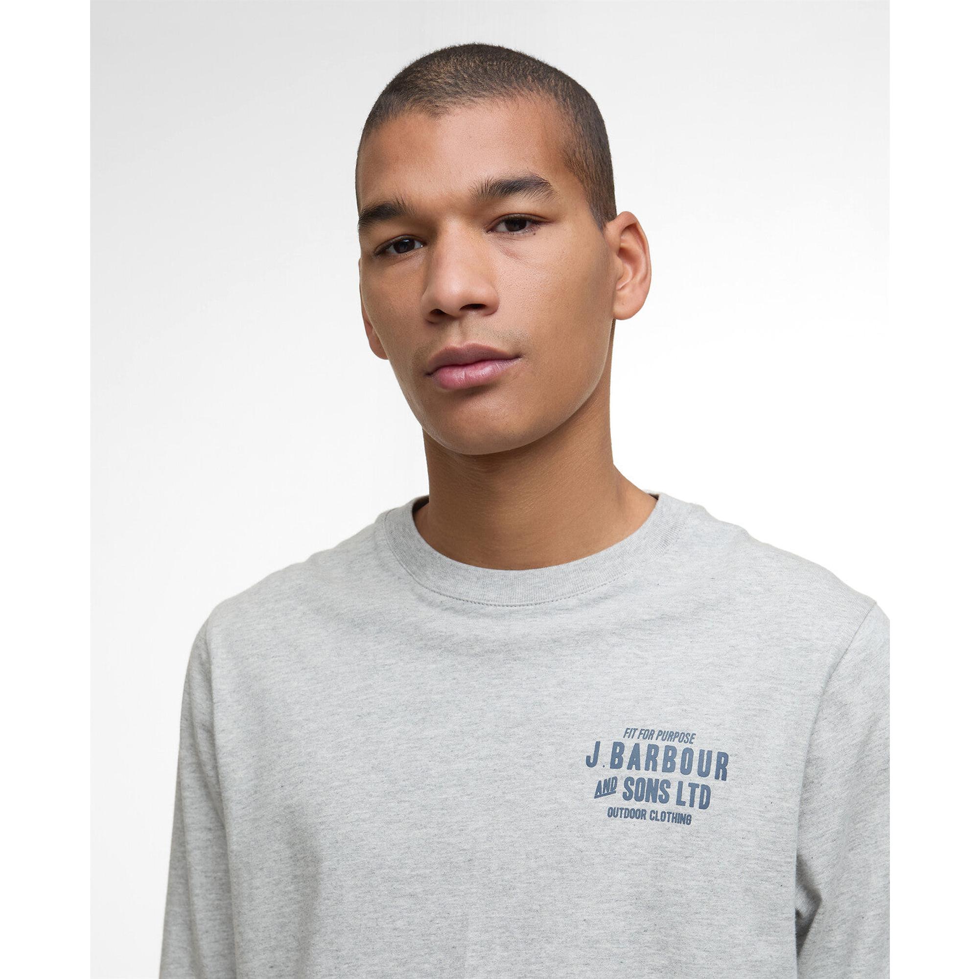Product image 5 of 8 of Barbour Men's Pointer Long Sleeve Graphic T-Shirt - Grey Marl