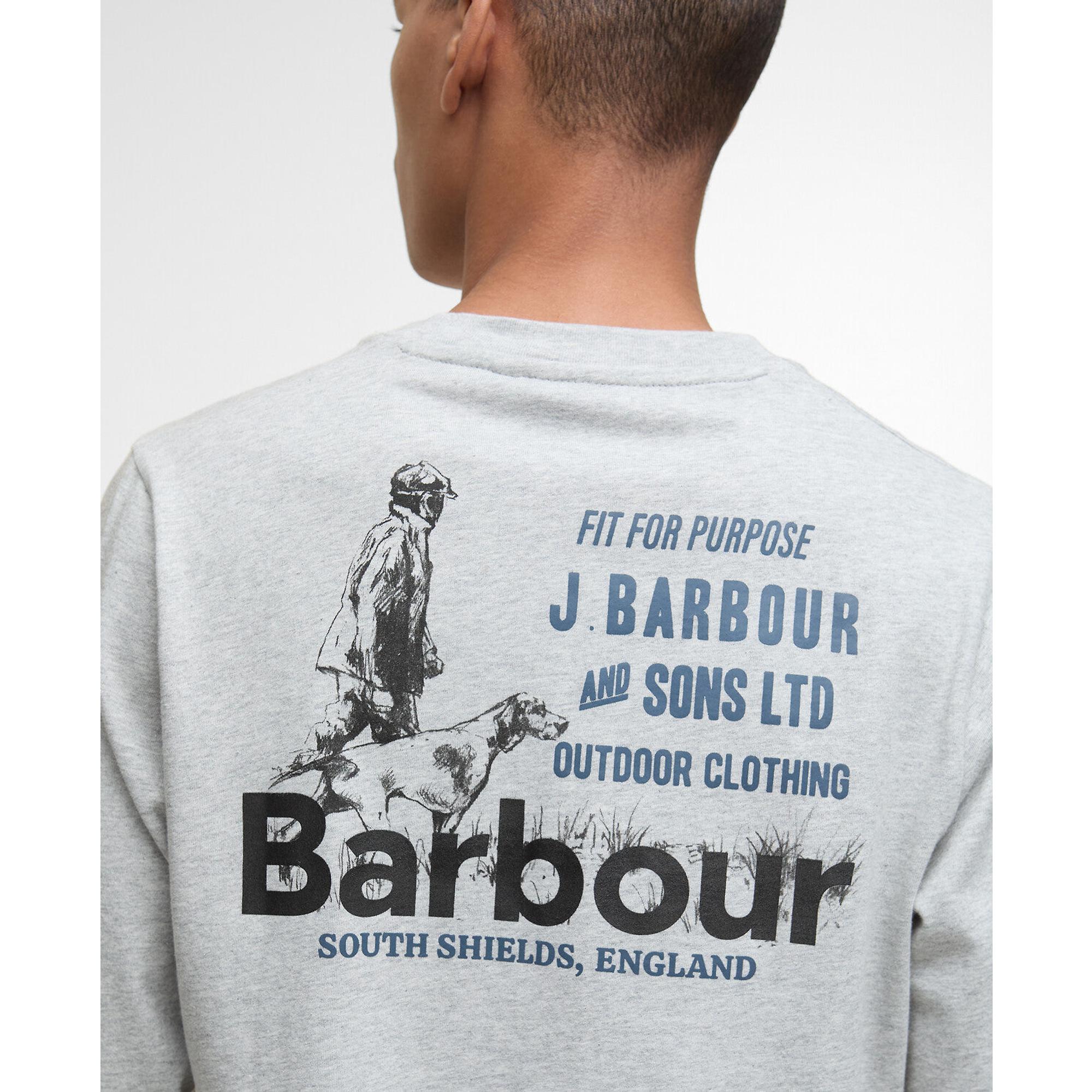 Product image 6 of 8 of Barbour Men's Pointer Long Sleeve Graphic T-Shirt - Grey Marl
