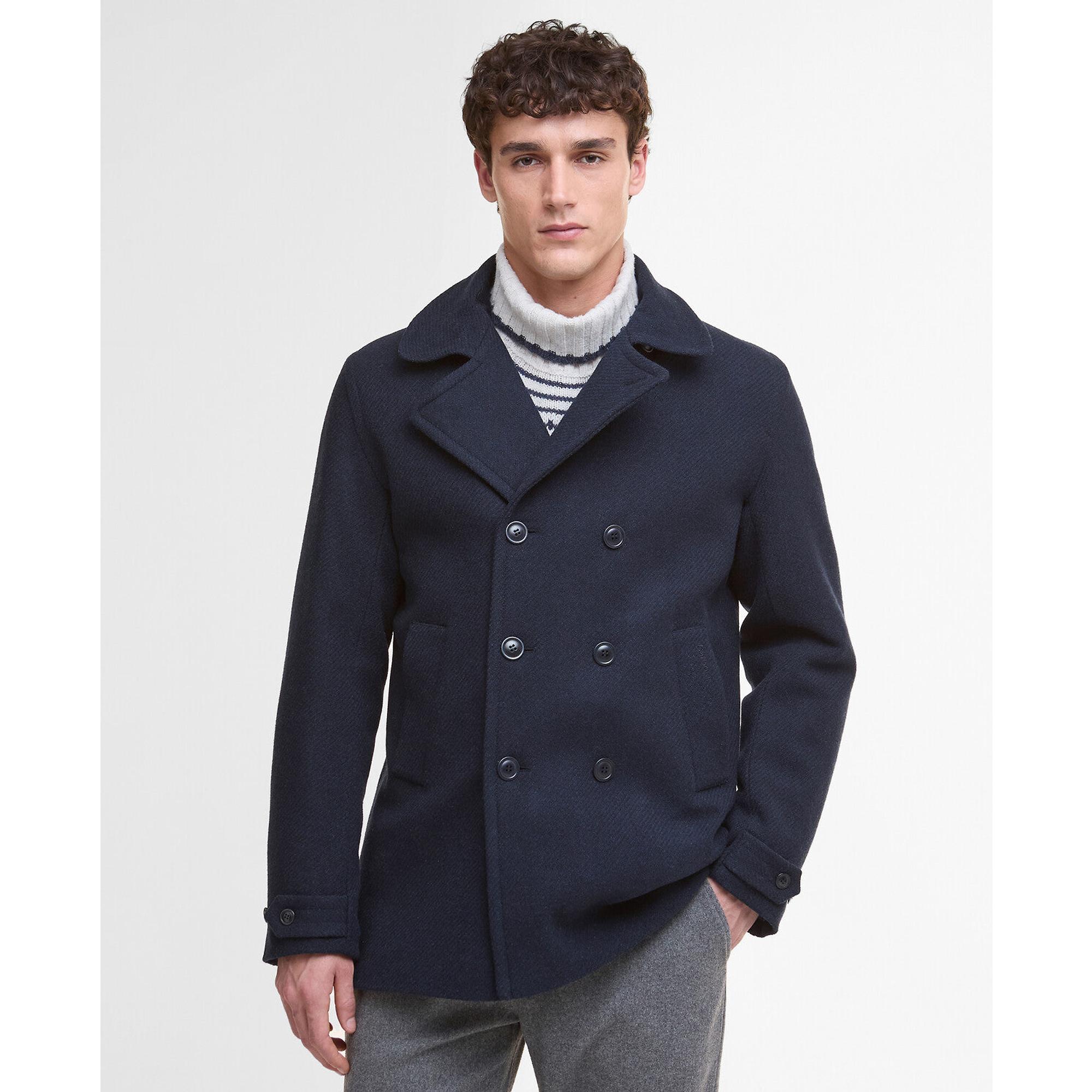 Product image 2 of 7 of Barbour Men's Newfield Wool Pea Coat - Navy/Classic