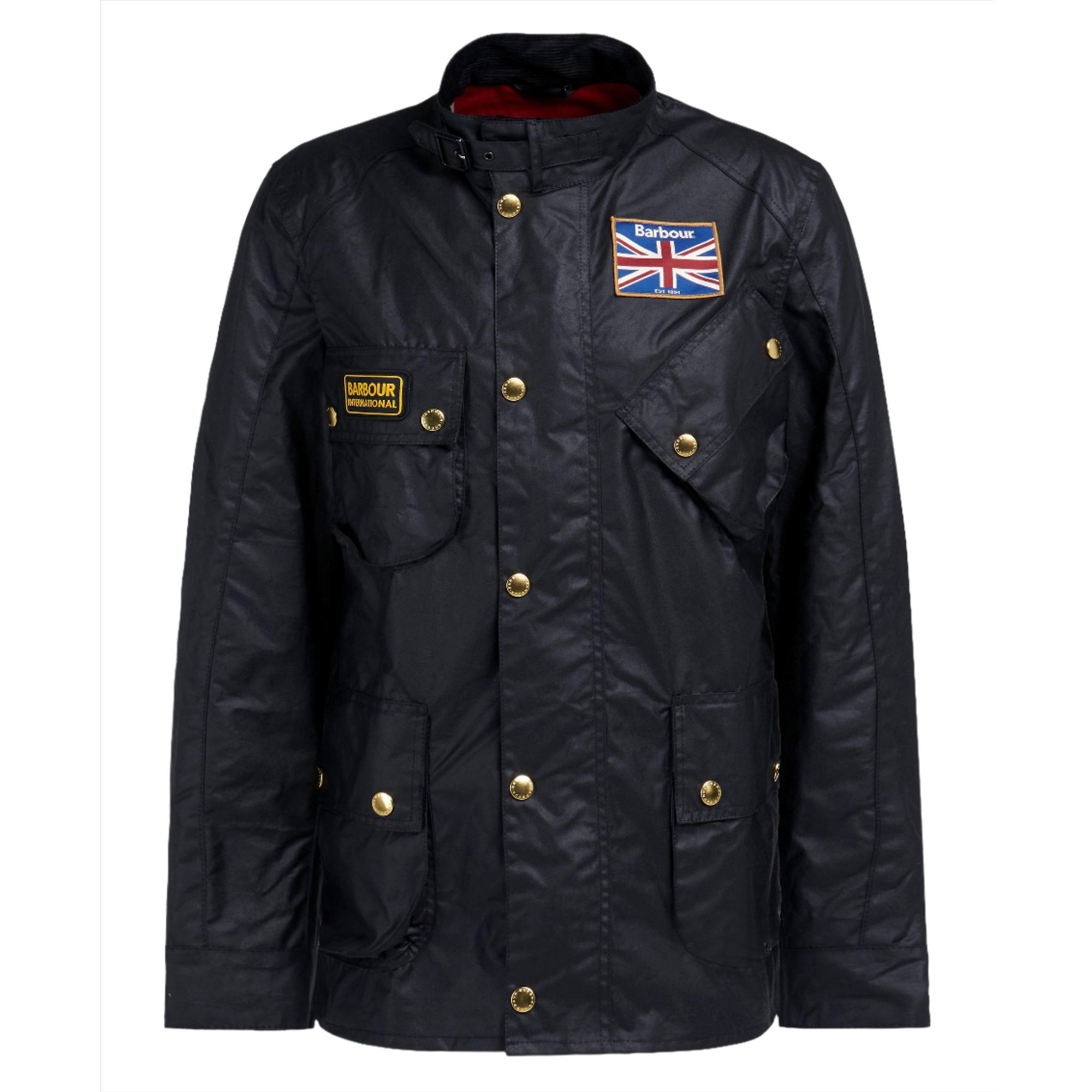 Product image 1 of 9 of Barbour International Men's Union Jack Wax Jacket - Black