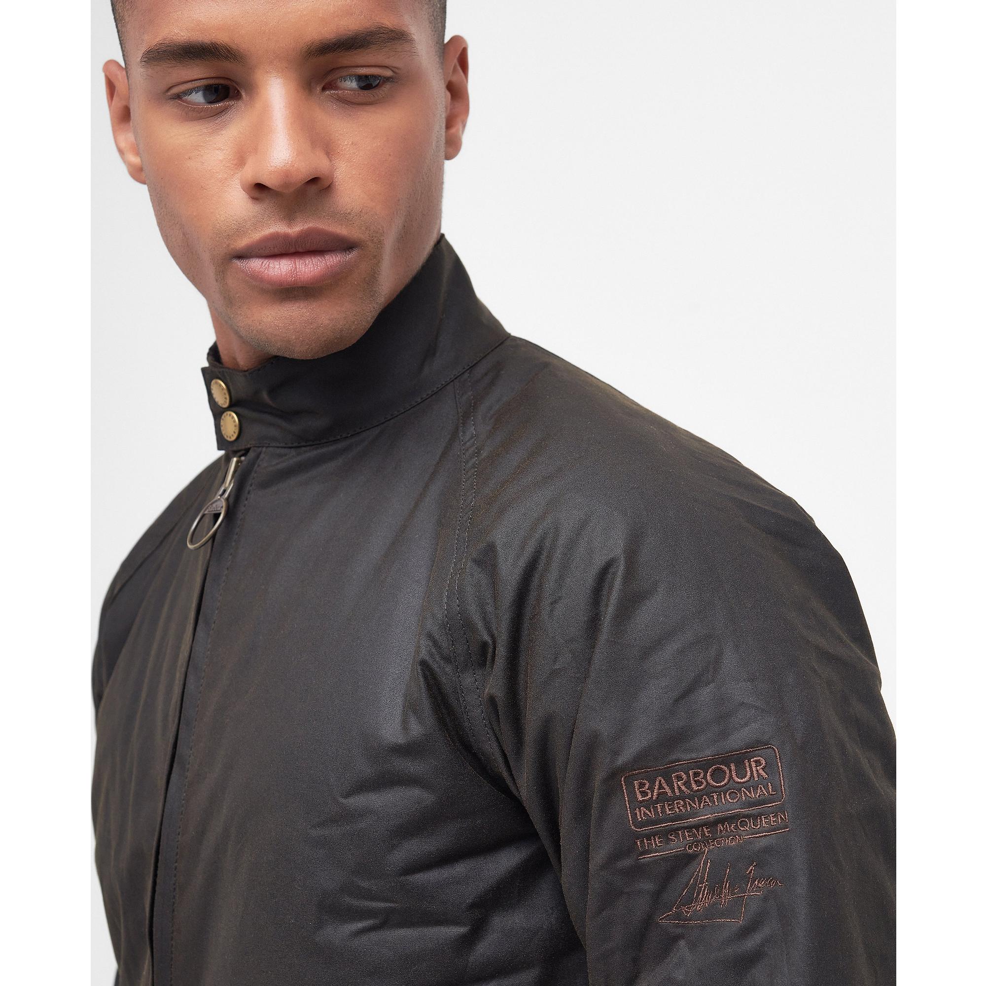 Product image 5 of 8 of Barbour International Men's Steve McQueen Merchant Wax Jacket - Olive