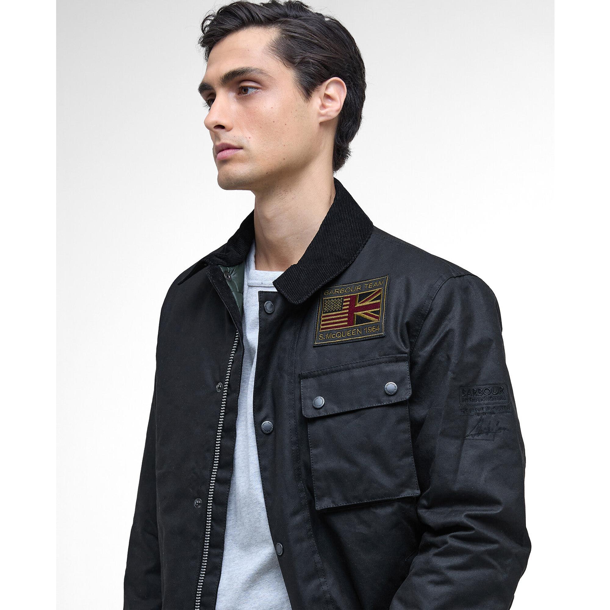 Product image 6 of 7 of Barbour International Men's Steve McQueen Workers Wax Jacket - Black