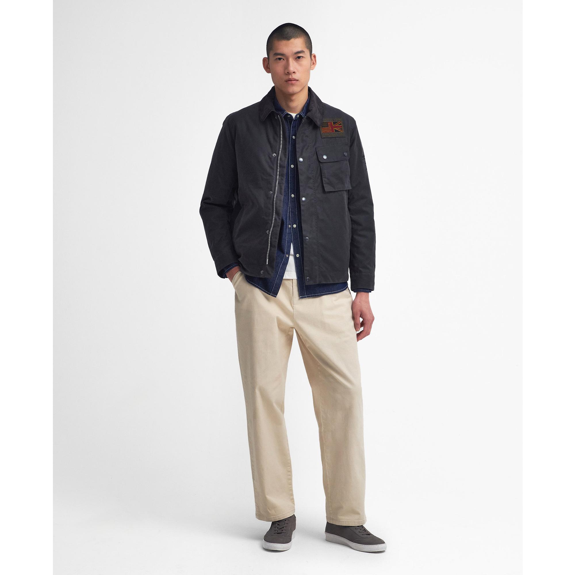 Product image 2 of 4 of Barbour International Men's Steve McQueen Workers Wax Jacket - Charcoal