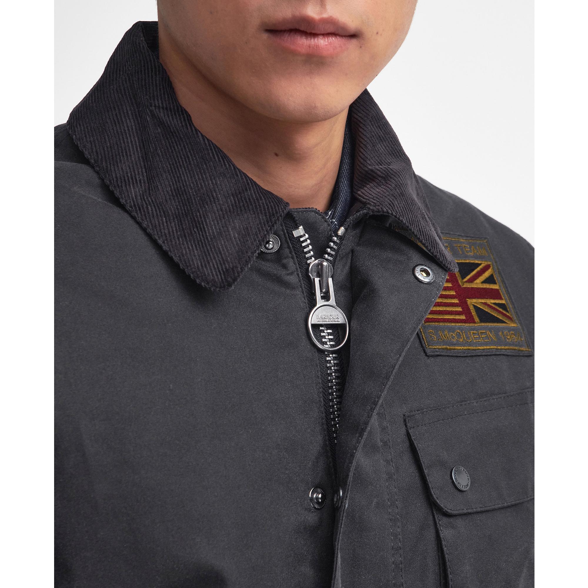 Product image 3 of 4 of Barbour International Men's Steve McQueen Workers Wax Jacket - Charcoal