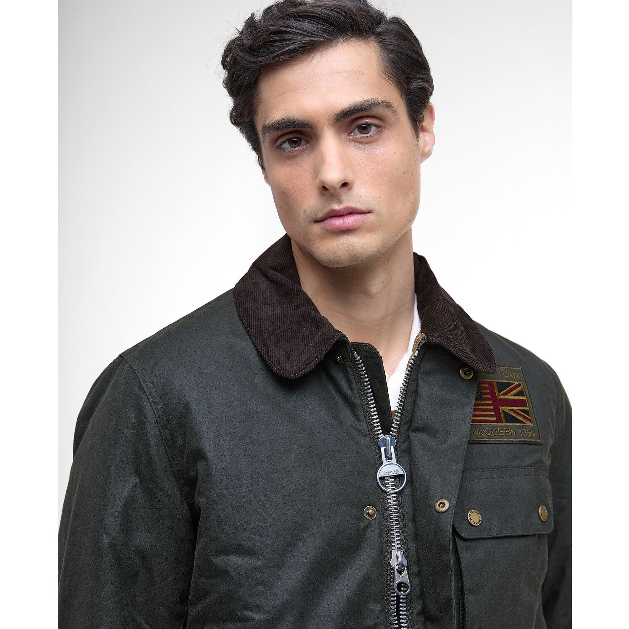 Product image 5 of 7 of Barbour International Men's Steve McQueen Workers Wax Jacket - Sage