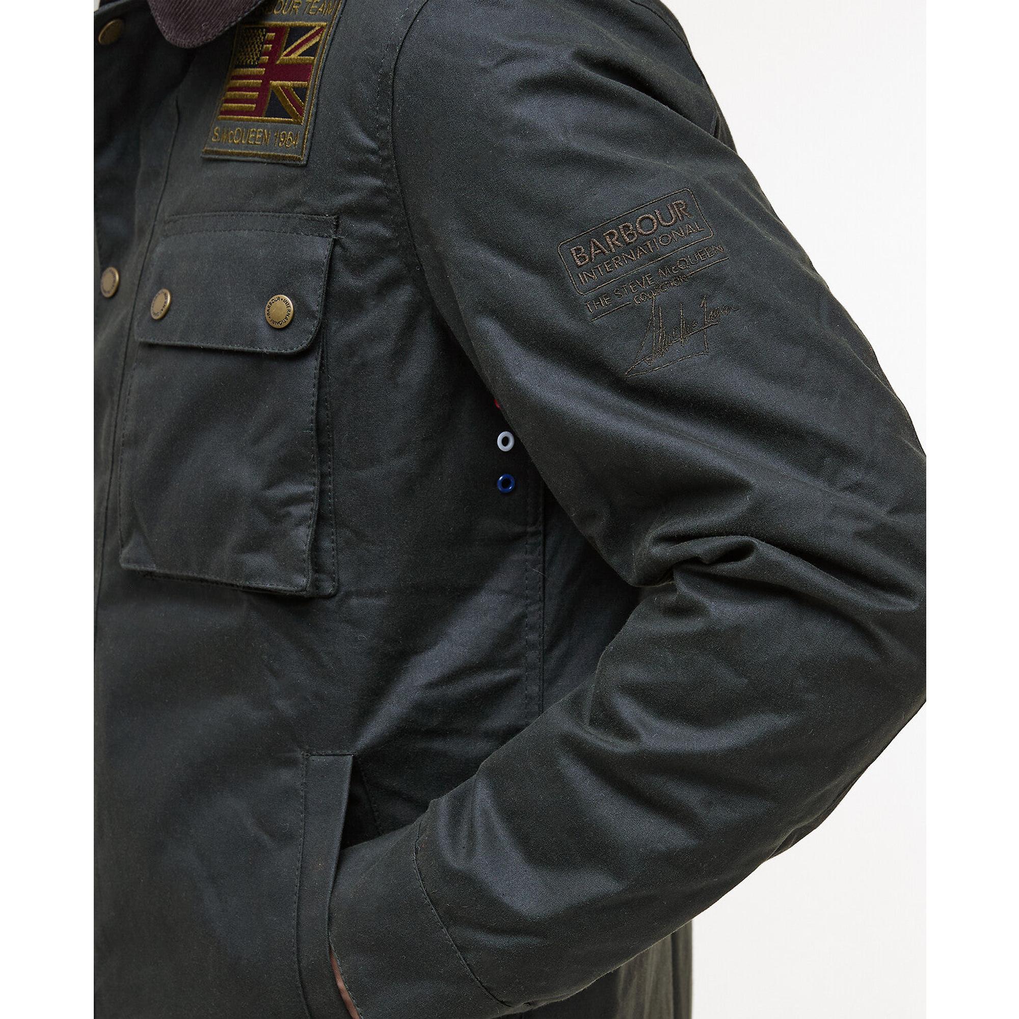 Product image 6 of 7 of Barbour International Men's Steve McQueen Workers Wax Jacket - Sage