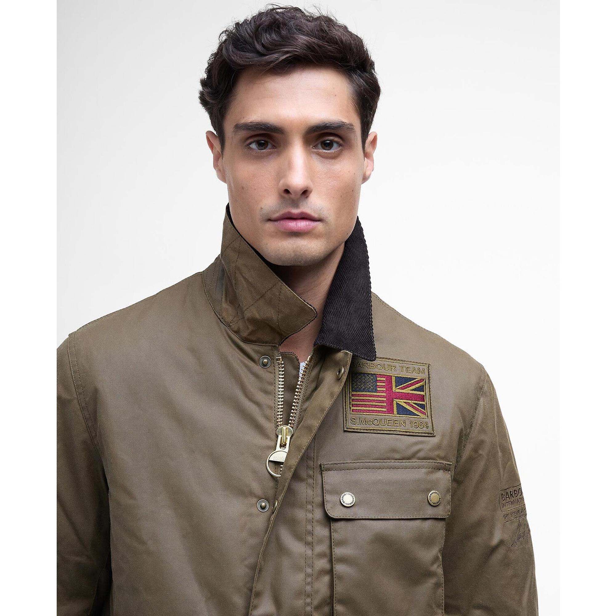 Product image 6 of 7 of Barbour International Men's Steve McQueen Workers Wax Jacket - Sand