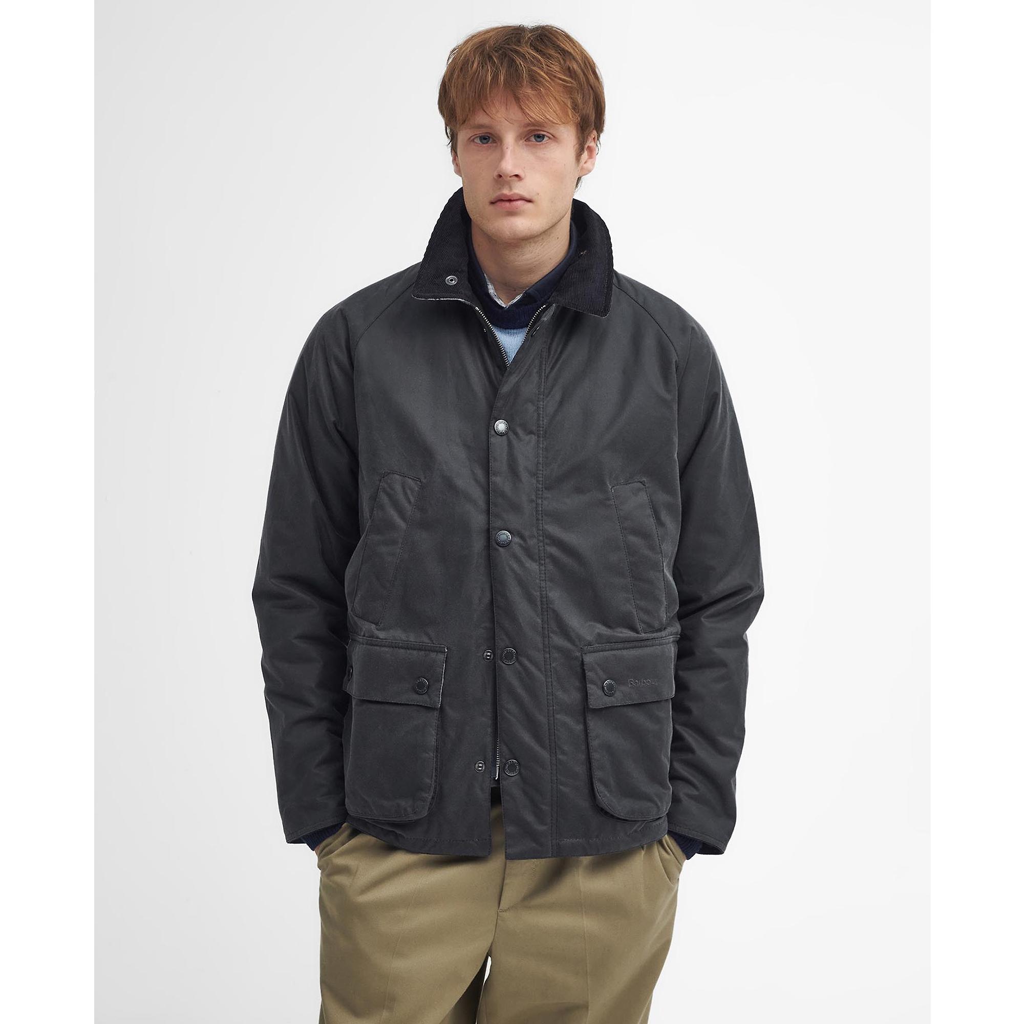 Product image 2 of 8 of Barbour Men's Ambleside Wax Jacket - Black/Blue Granite Tartan