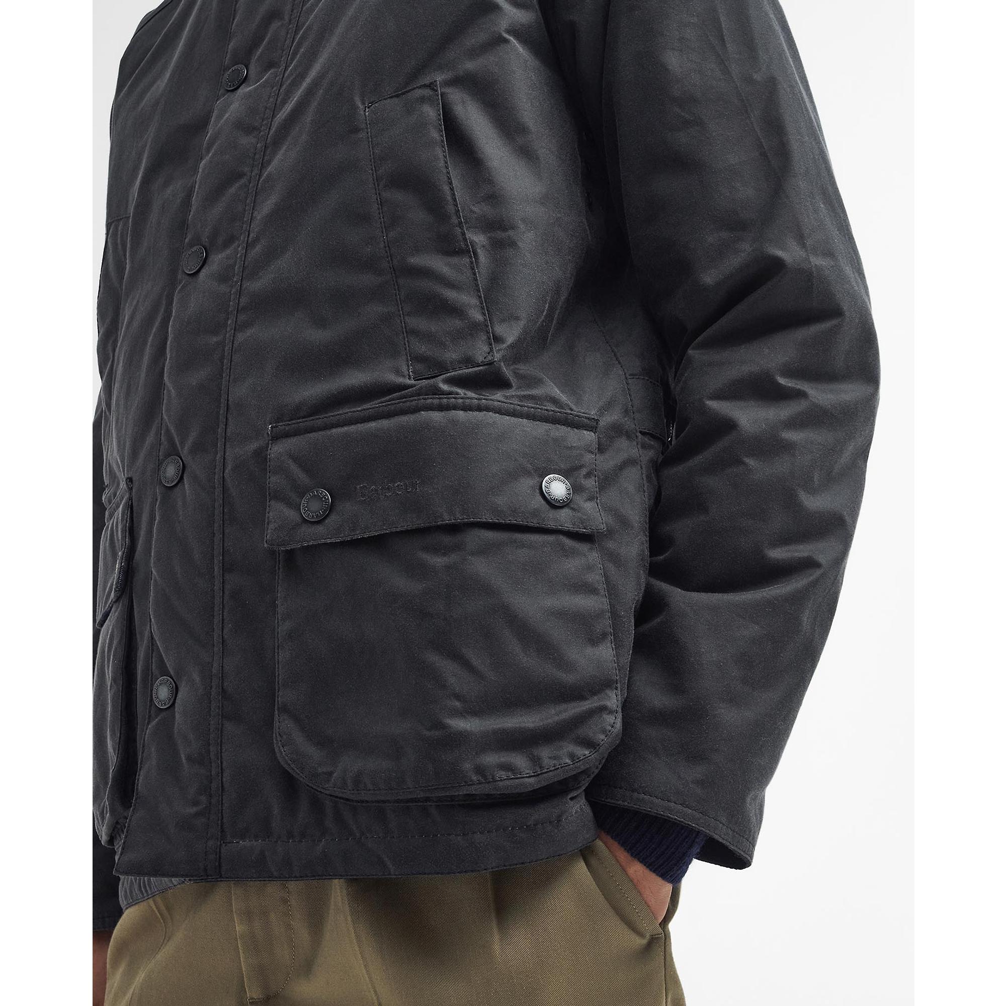 Product image 6 of 8 of Barbour Men's Ambleside Wax Jacket - Black/Blue Granite Tartan