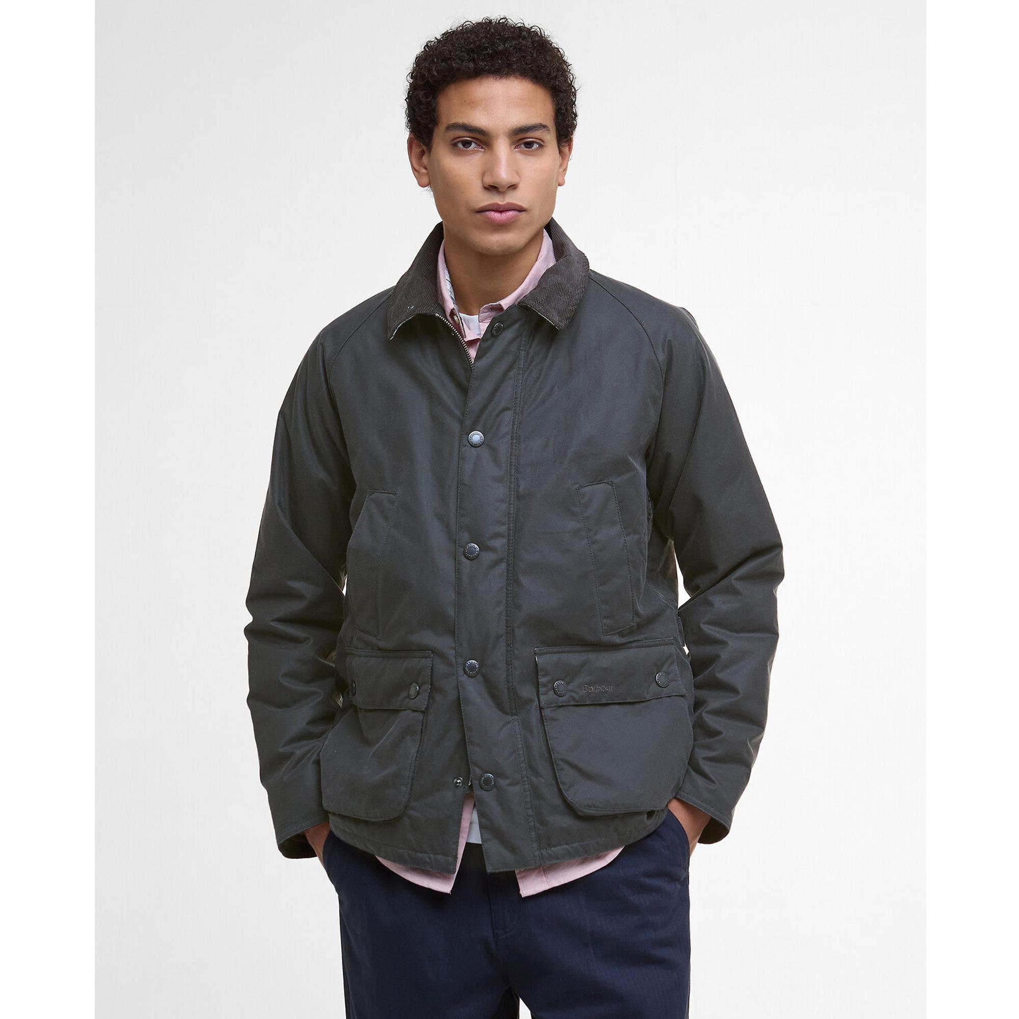 Product image 2 of 8 of Barbour Men's Ambleside Wax Jacket - Grey/Tartan