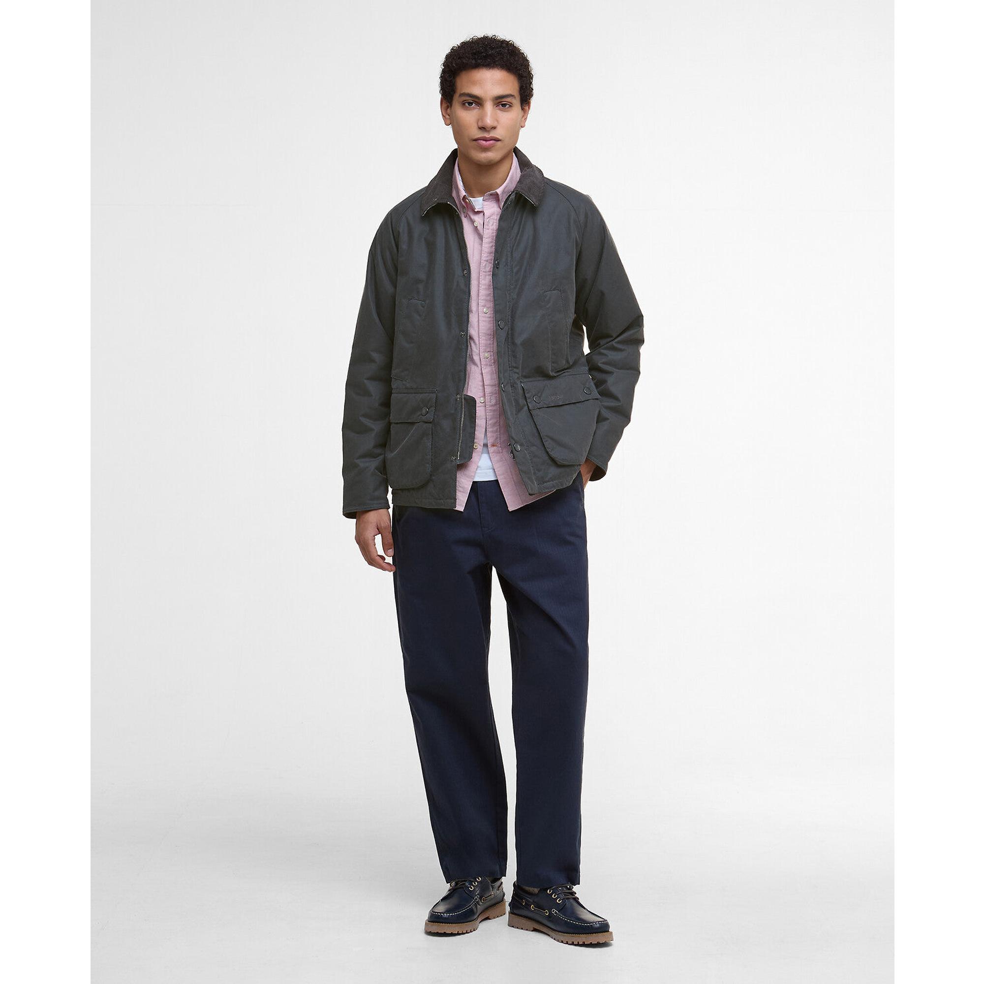 Product image 3 of 8 of Barbour Men's Ambleside Wax Jacket - Grey/Tartan