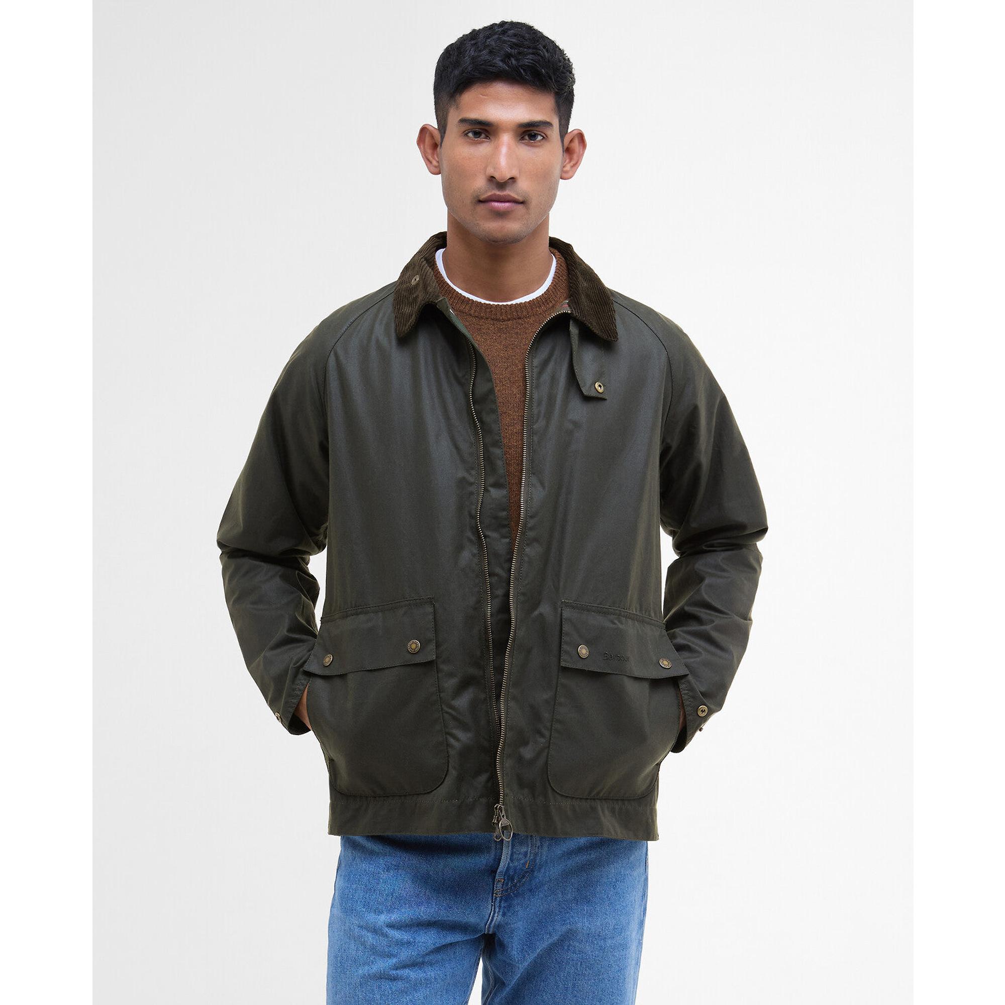 Product image 2 of 9 of Barbour Men's Short Bedale Wax Jacket - Fern