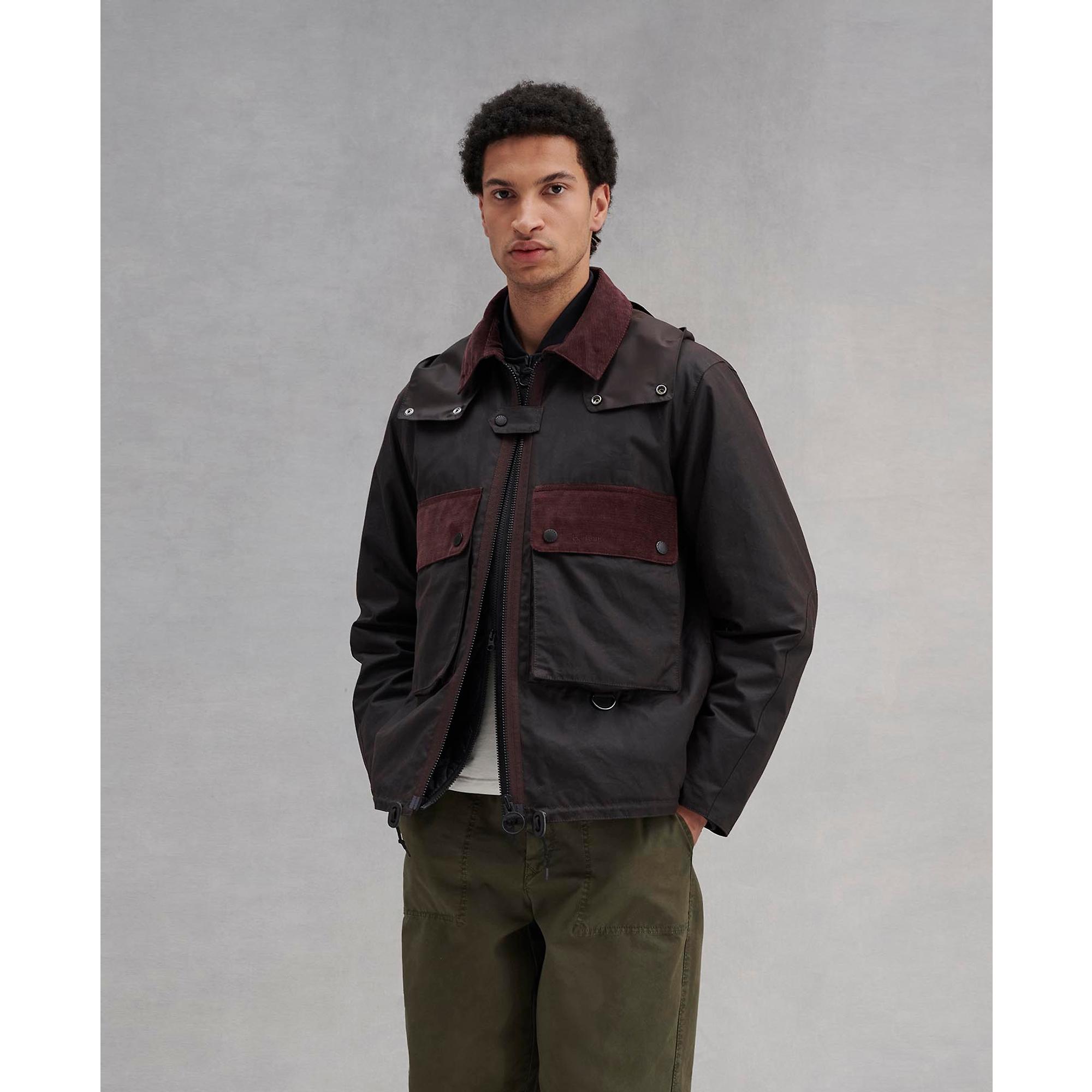 Product image 9 of 10 of Barbour Men's Re-Engineered Spey Waxed Jacket - Rustic