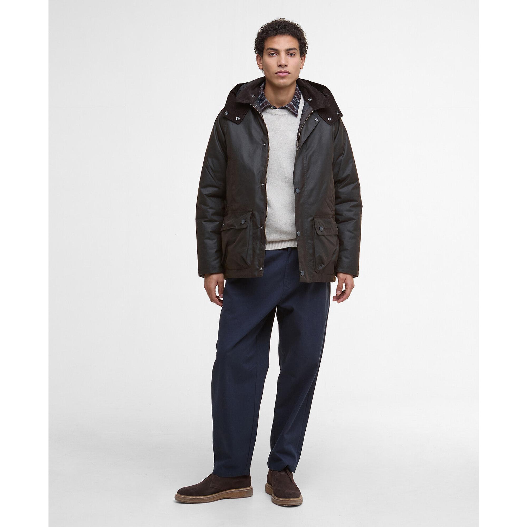 Product image 3 of 9 of Barbour Men's Modern Beaufort Waxed Jacket - Dark Brown/Midnight Oak