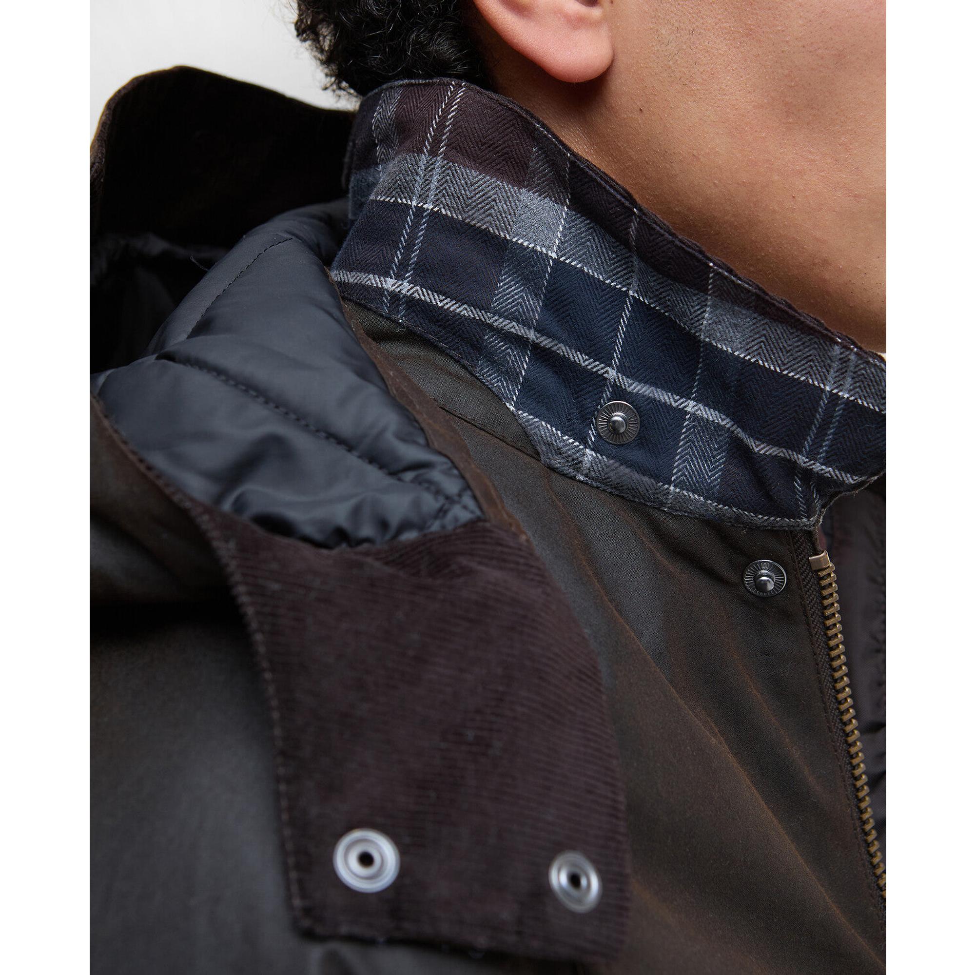 Product image 7 of 9 of Barbour Men's Modern Beaufort Waxed Jacket - Dark Brown/Midnight Oak