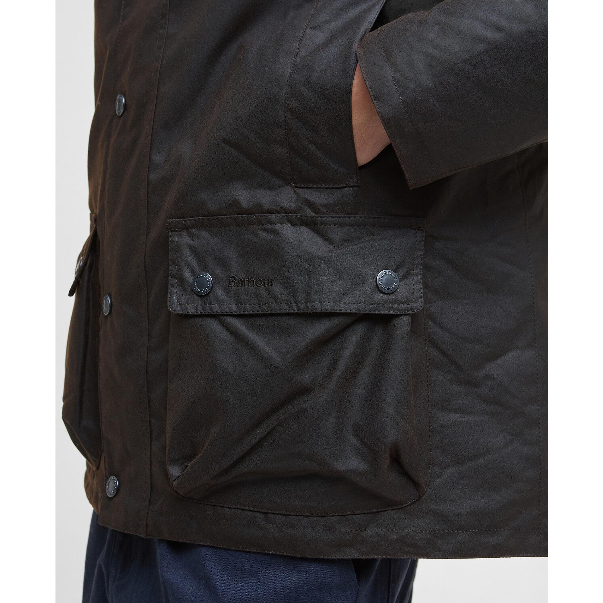 Product image 8 of 9 of Barbour Men's Modern Beaufort Waxed Jacket - Dark Brown/Midnight Oak