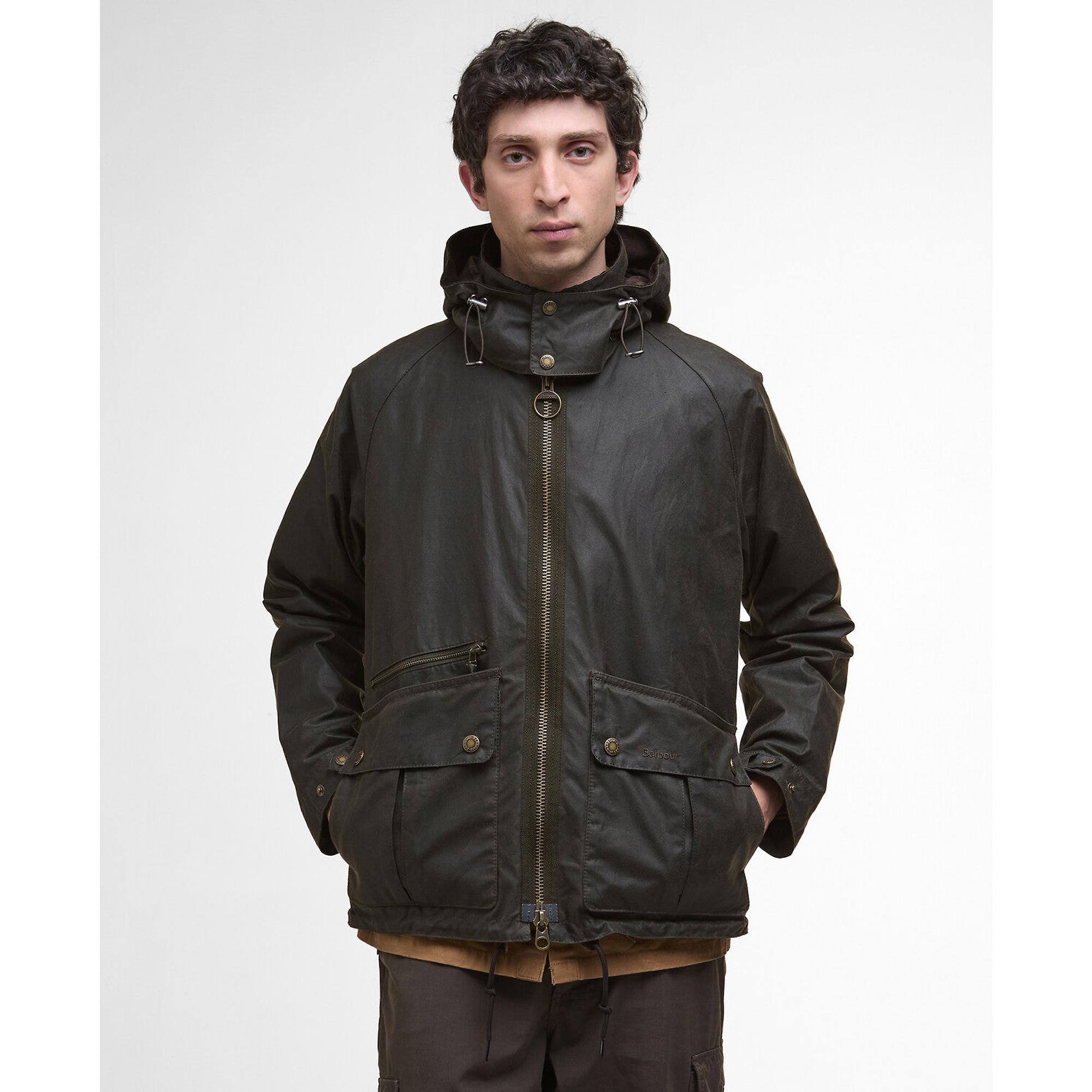 Product image 2 of 9 of Barbour Men's Re-Engineered Bardon Spey Wax Jacket - Olive