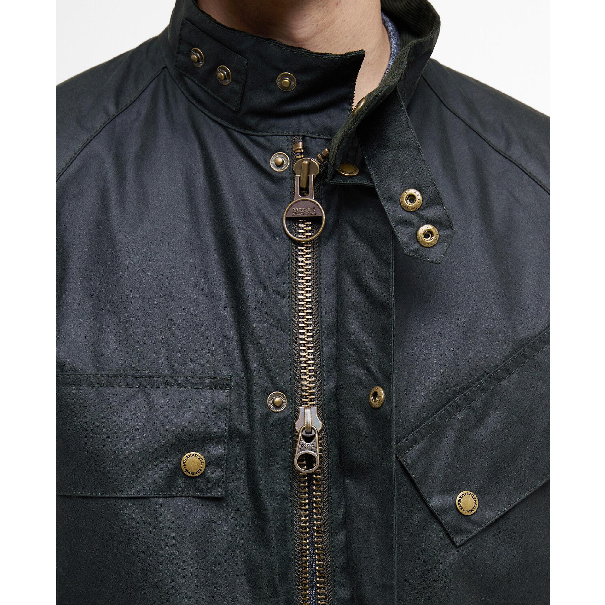 Product image 6 of 9 of Barbour International Men's Bilston Wax Jacket - Sage