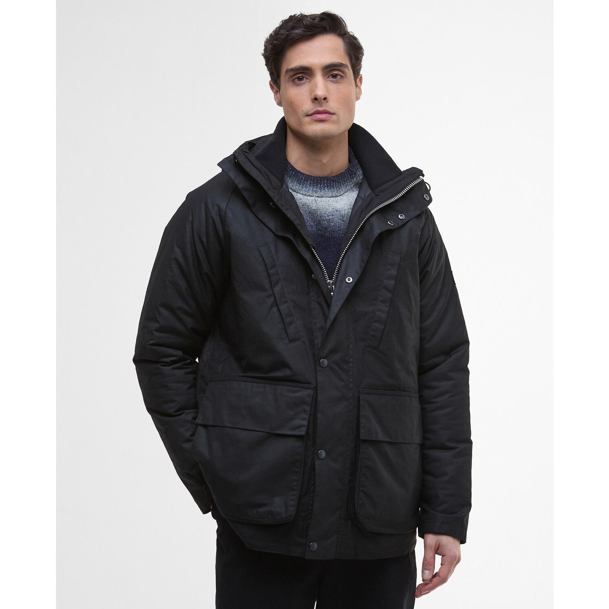 Product image 2 of 8 of Barbour International Men's Oakdale Waxed Jacket - Black