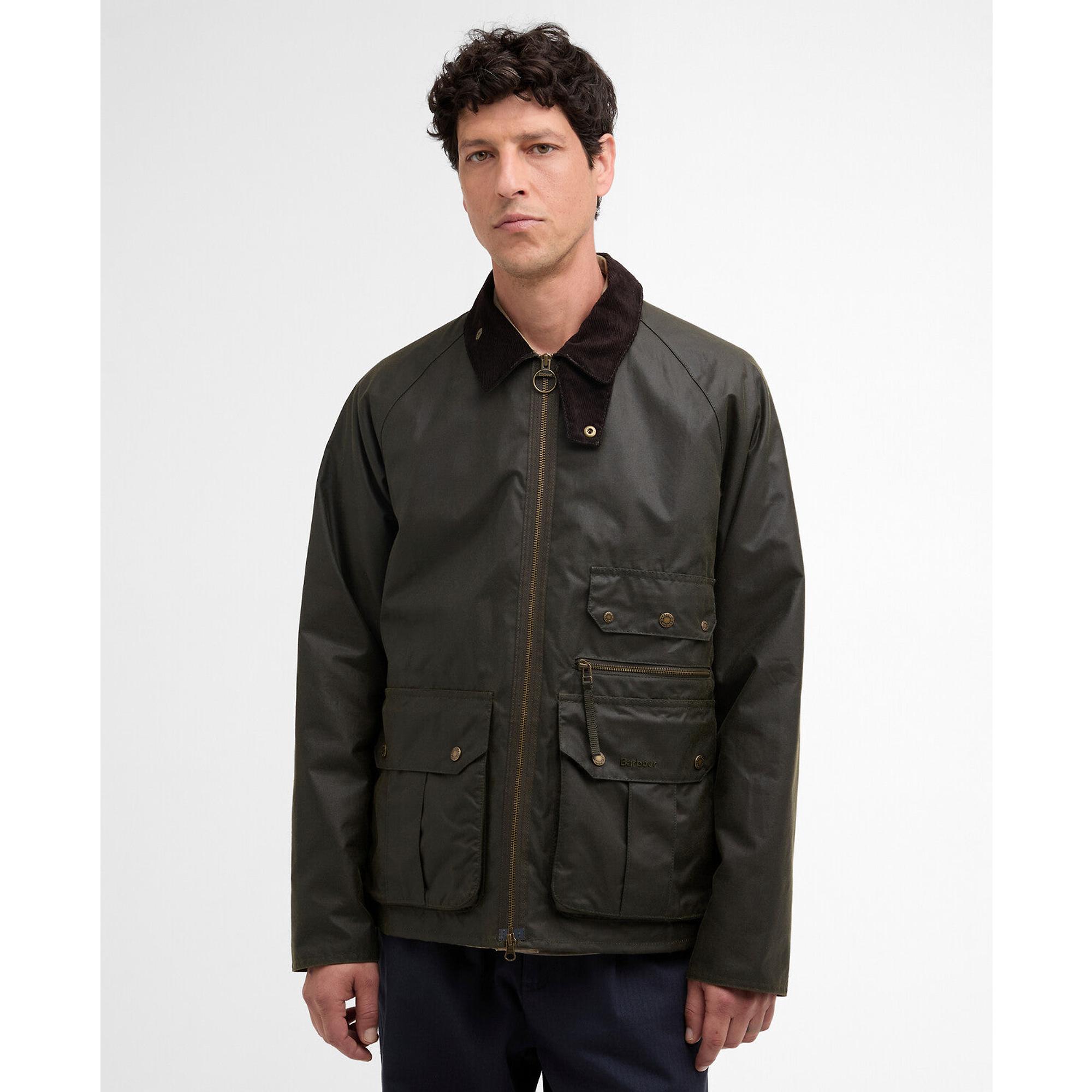 Product image 2 of 8 of Barbour Men's Re-Engineered Blackett Spey Wax Jacket - Archive Olive