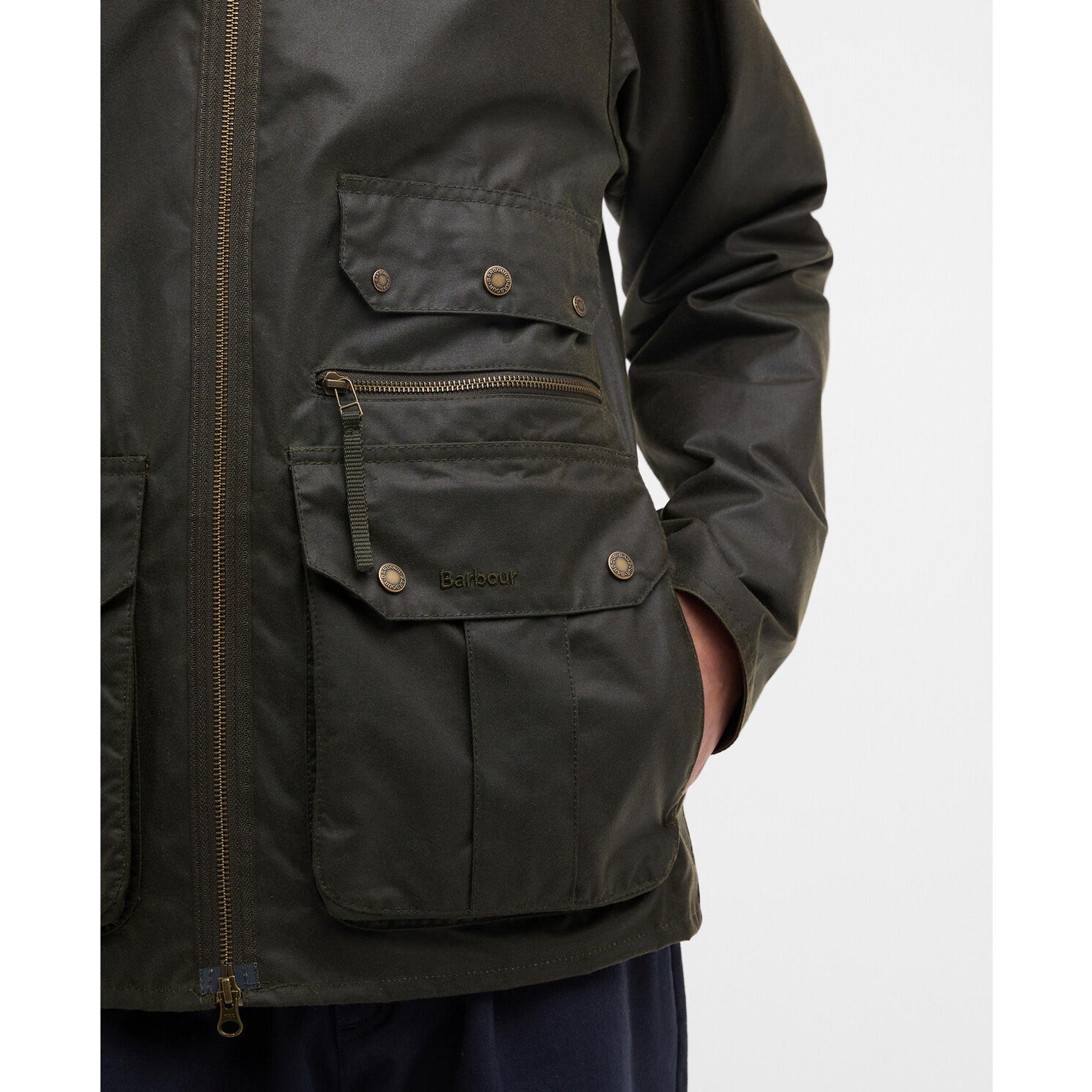Product image 6 of 8 of Barbour Men's Re-Engineered Blackett Spey Wax Jacket - Archive Olive