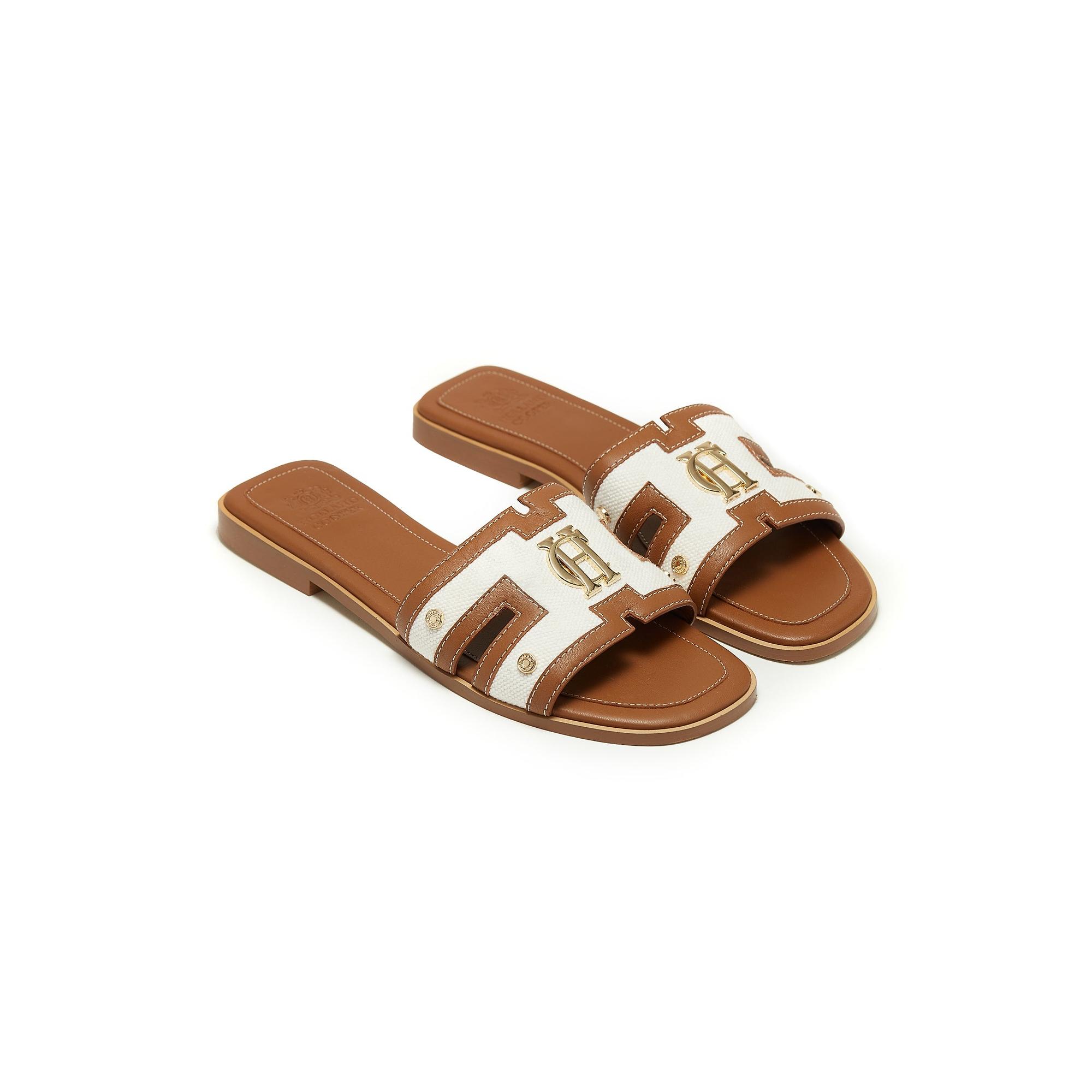 Product image 7 of 10 of Holland Cooper Women's Monogram Slides - Tan Canvas