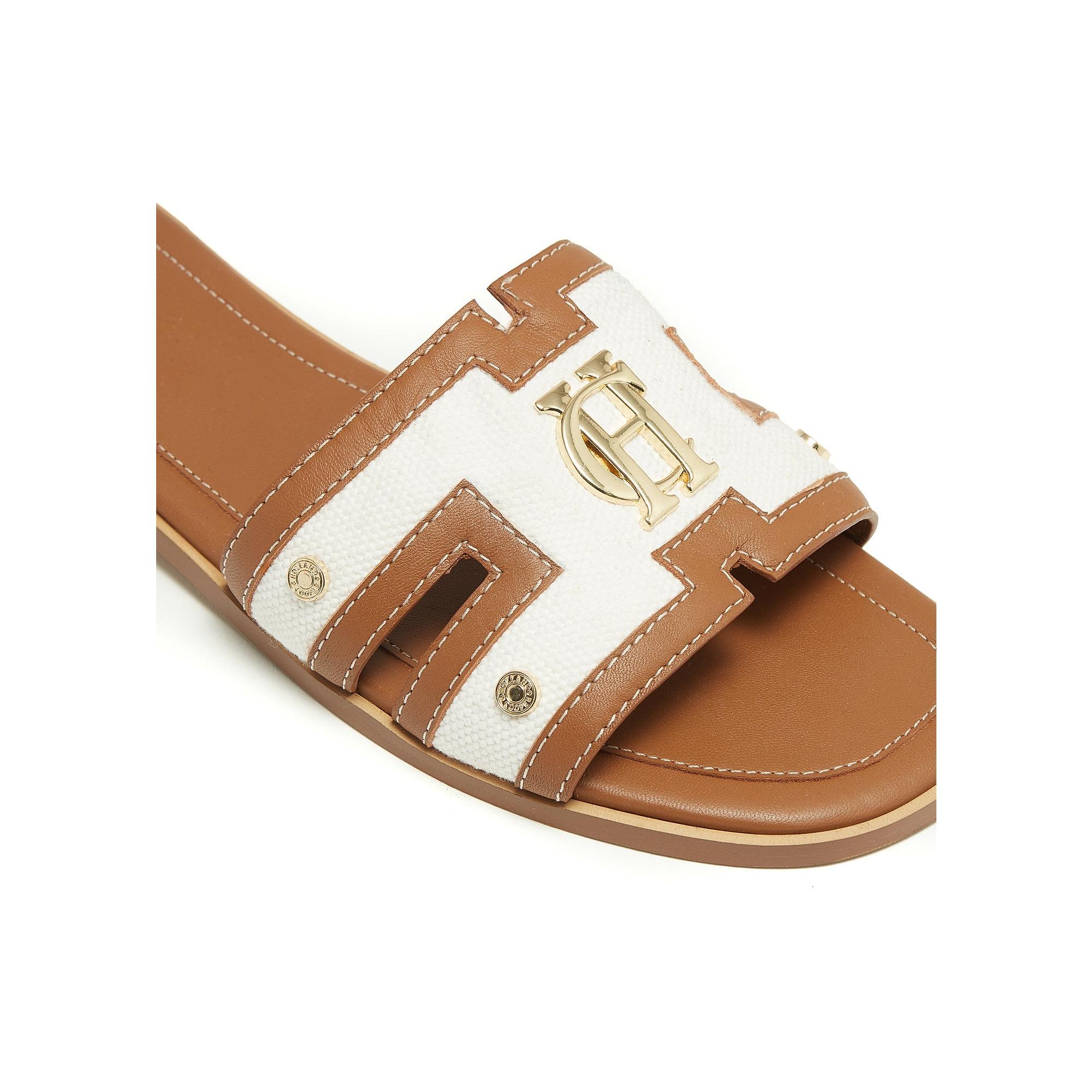 Product image 10 of 10 of Holland Cooper Women's Monogram Slides - Tan Canvas
