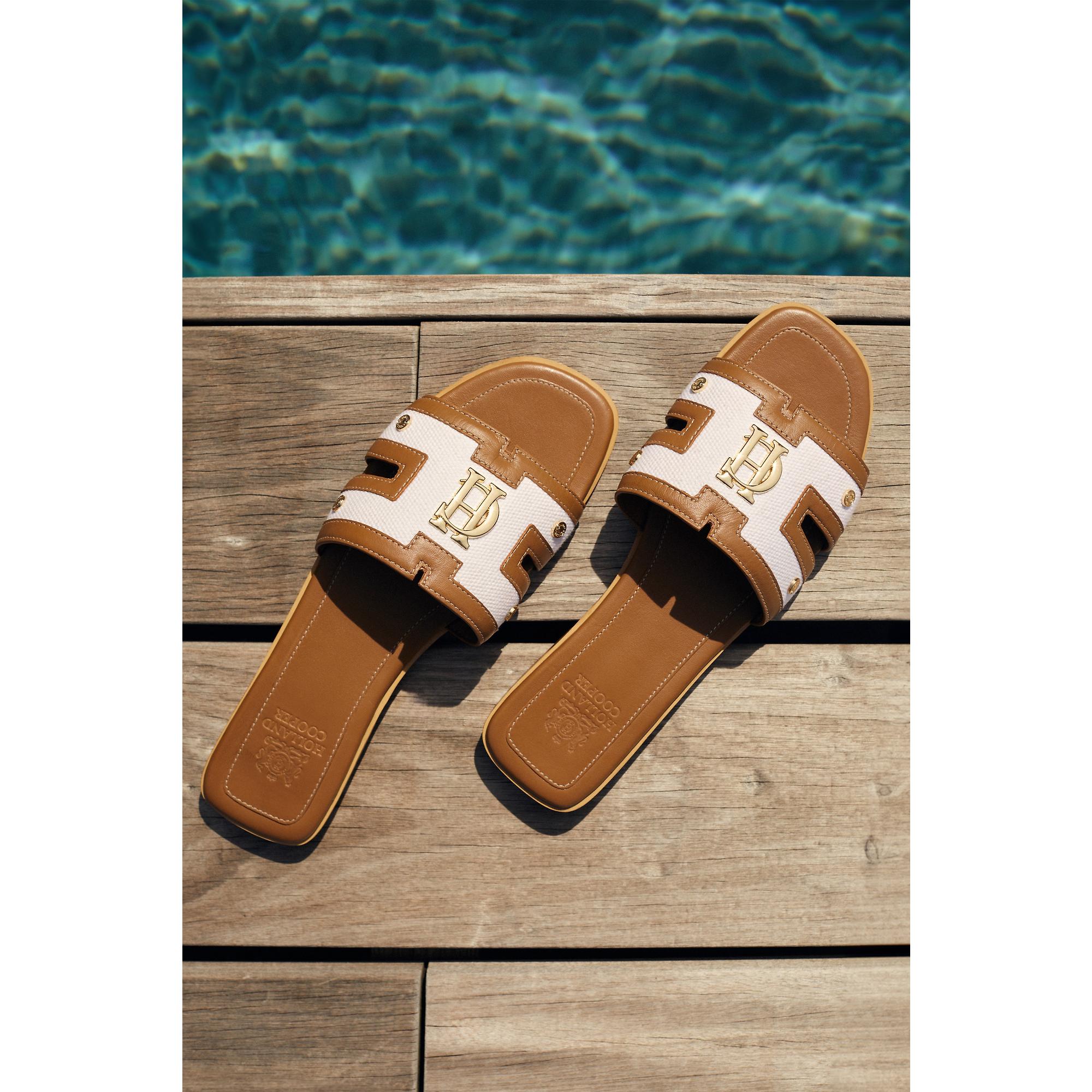 Product image 3 of 10 of Holland Cooper Women's Monogram Slides - Tan Canvas