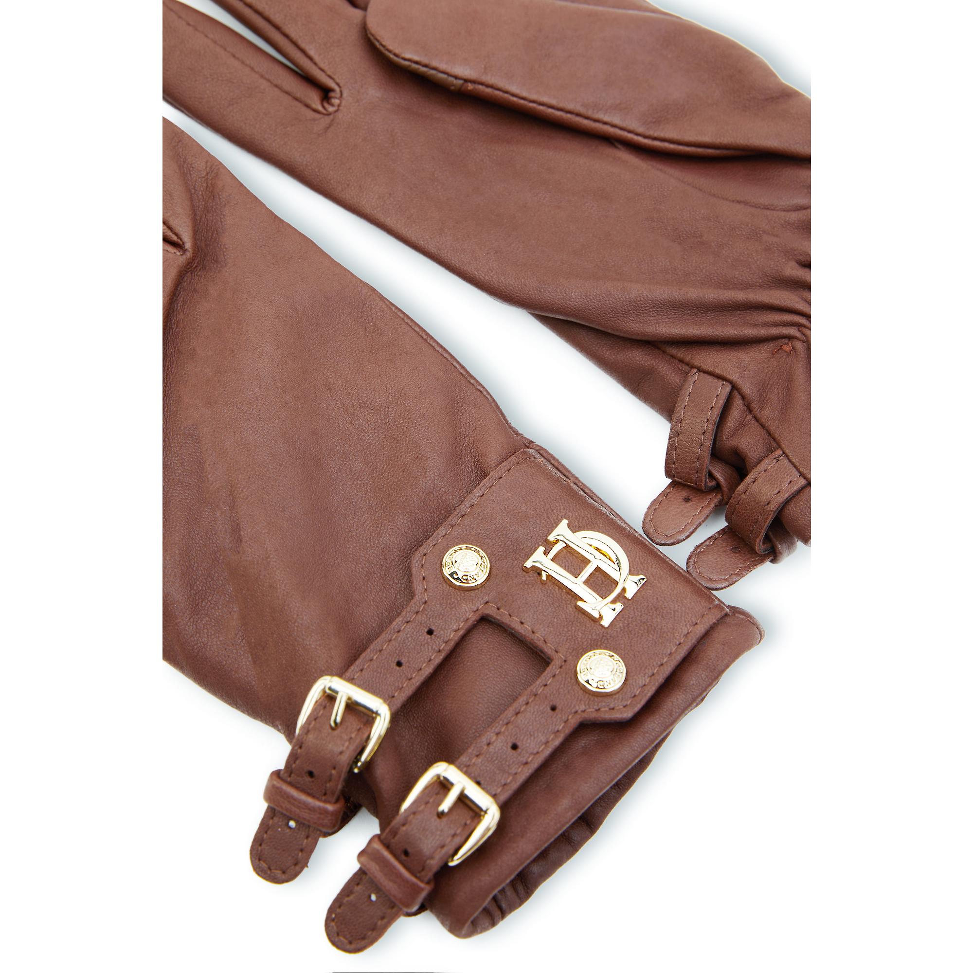 Product image 2 of 3 of Holland Cooper Women's Monogram Leather Gloves - Tan