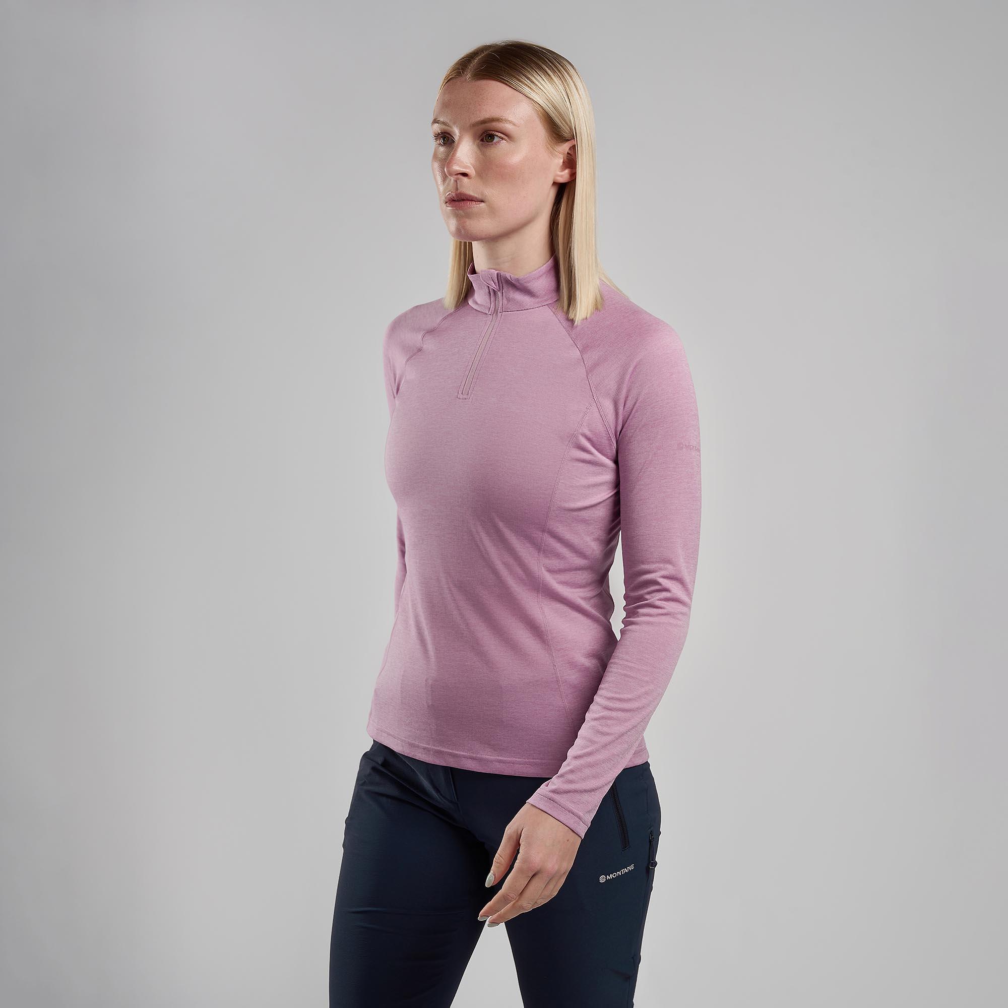 Product image 2 of 3 of Montane Women's Dart Zip Neck Long Sleeved Baselayer - Allium