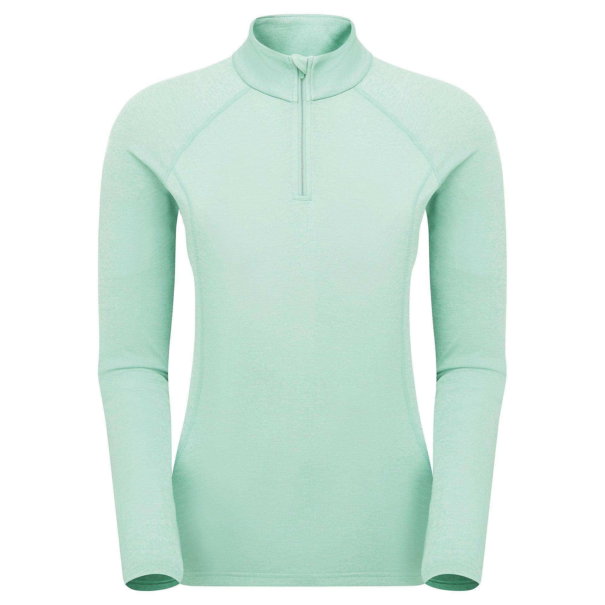 Product image 1 of 4 of Montane Women's Dart Zip Neck Long Sleeved Baselayer - Sea Mist