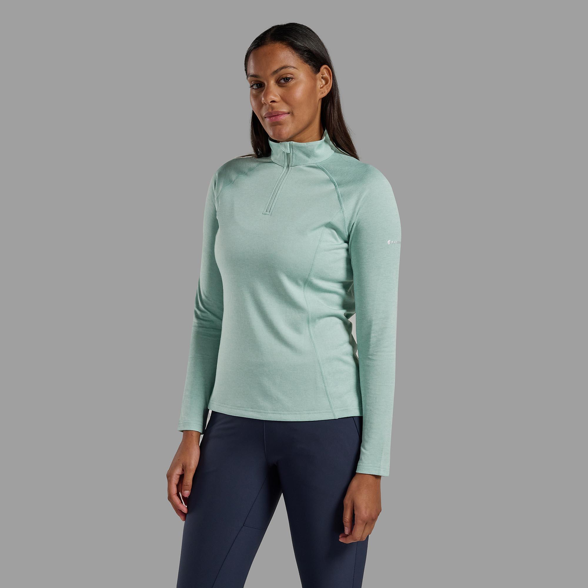 Product image 2 of 4 of Montane Women's Dart Zip Neck Long Sleeved Baselayer - Sea Mist
