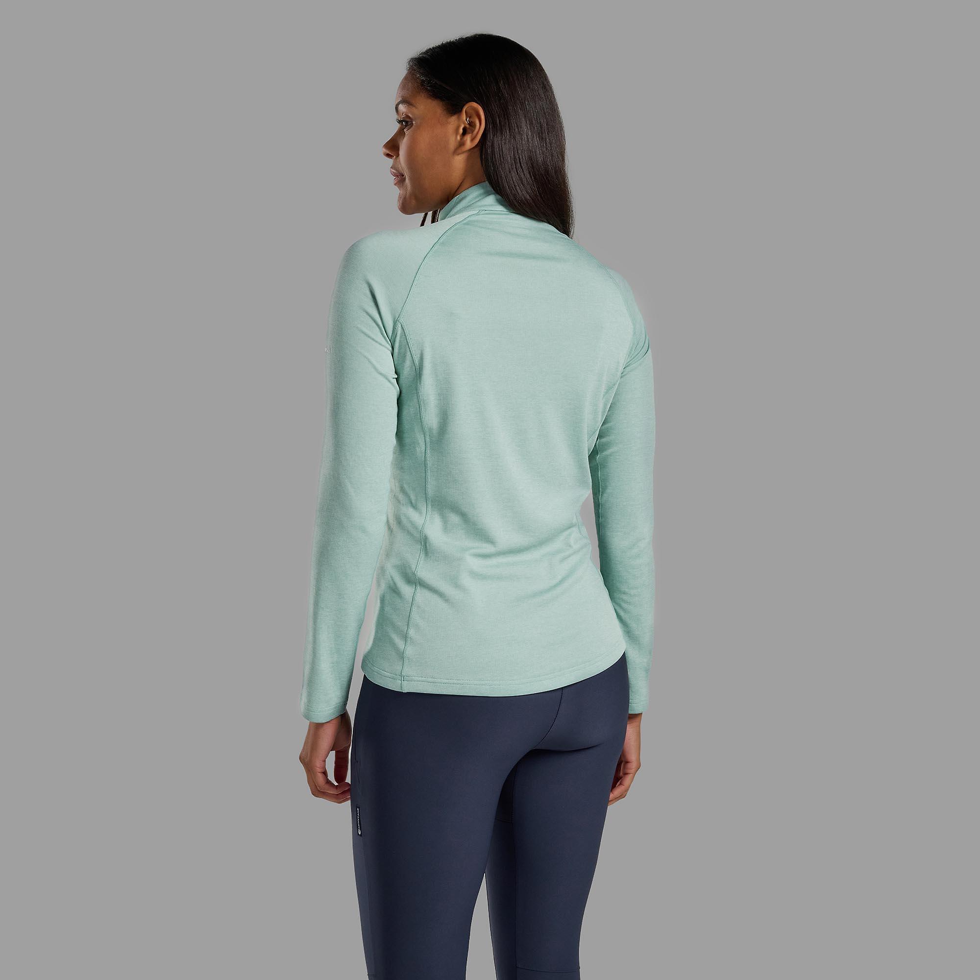 Product image 3 of 4 of Montane Women's Dart Zip Neck Long Sleeved Baselayer - Sea Mist