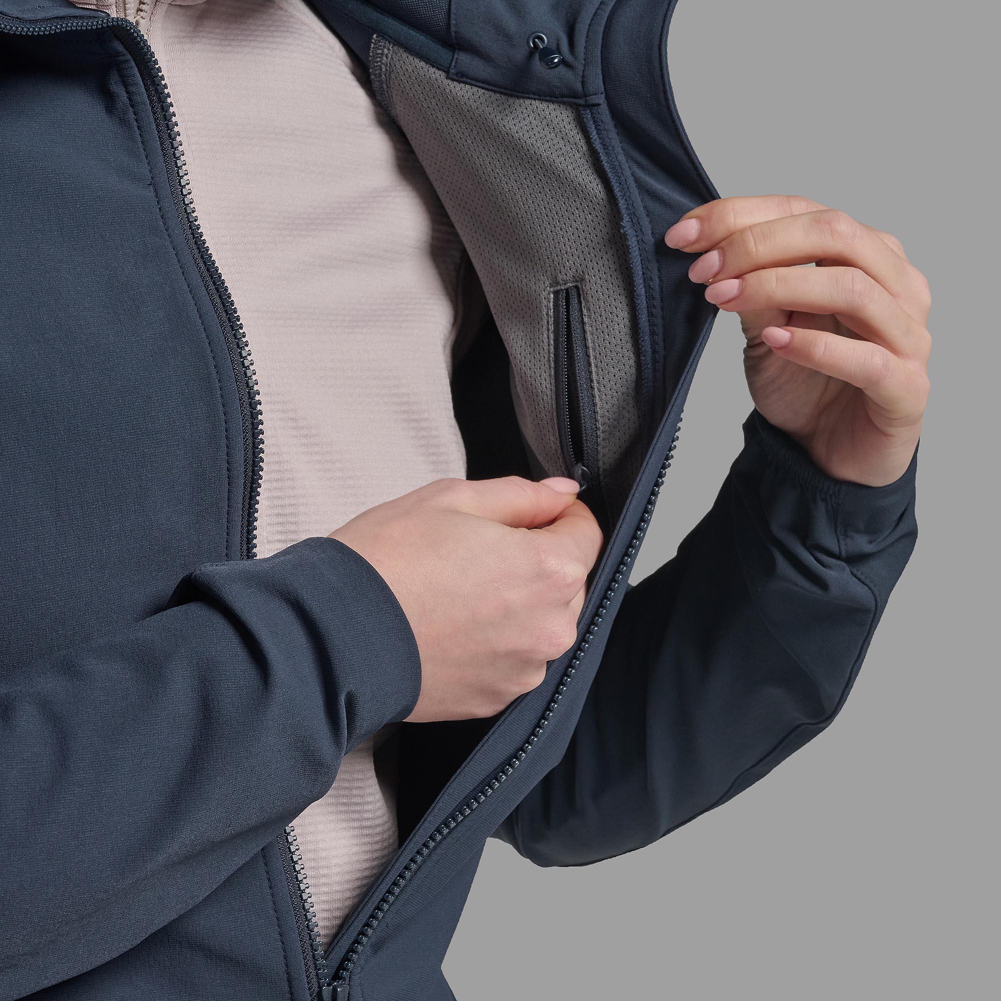 Product image 7 of 8 of Montane Women's Tenacity Hooded Softshell Jacket - Eclipse Blue