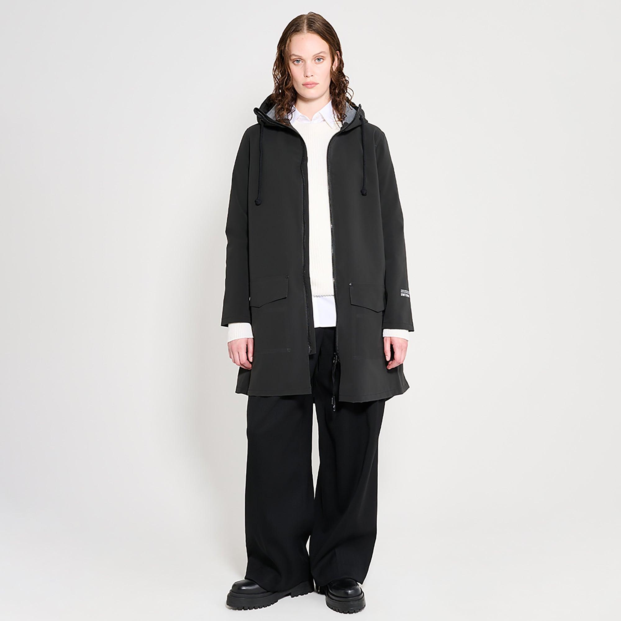 Product image 2 of 7 of Stutterheim Women's Mosebacke Lightweight Patch Raincoat - Matte Black