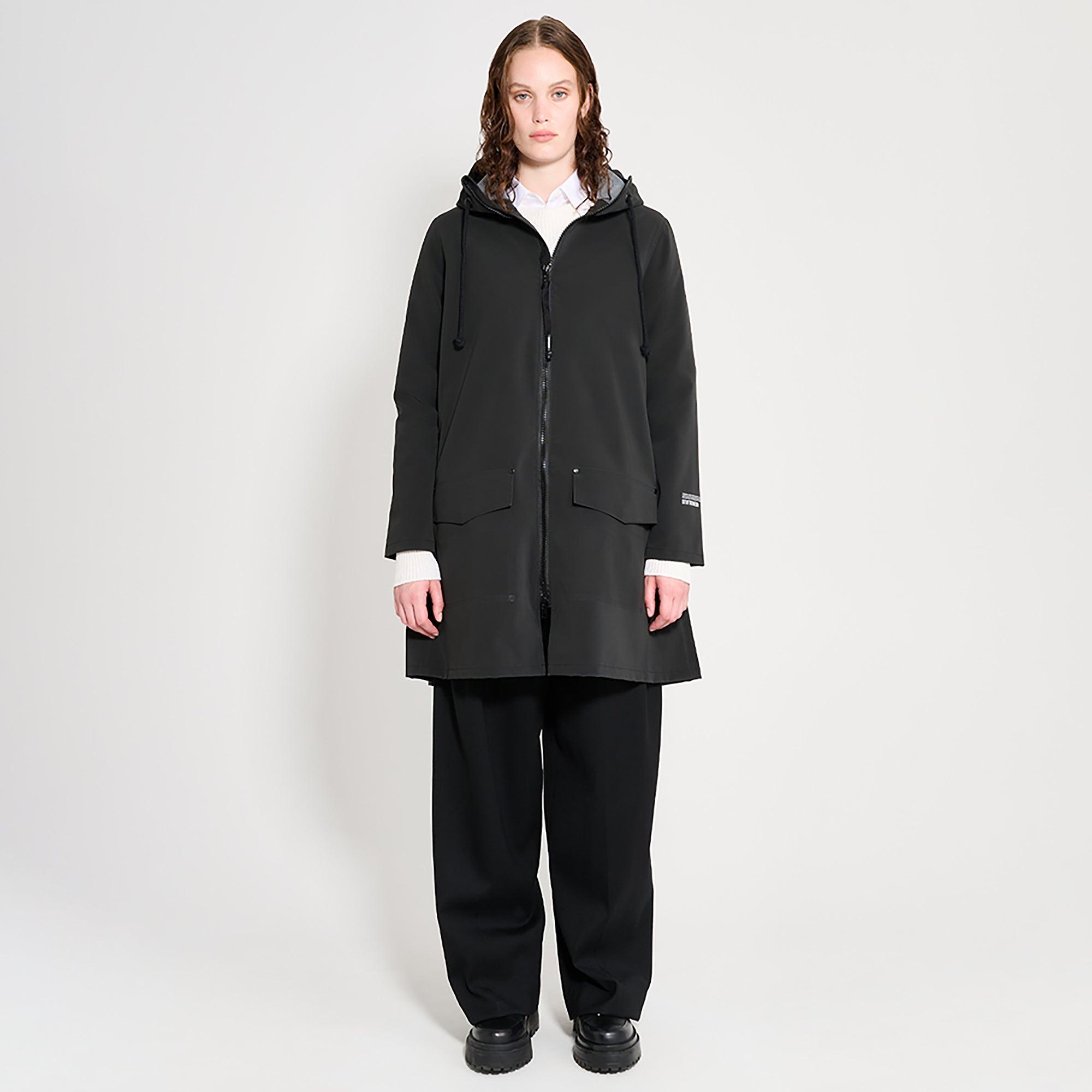 Product image 3 of 7 of Stutterheim Women's Mosebacke Lightweight Patch Raincoat - Matte Black