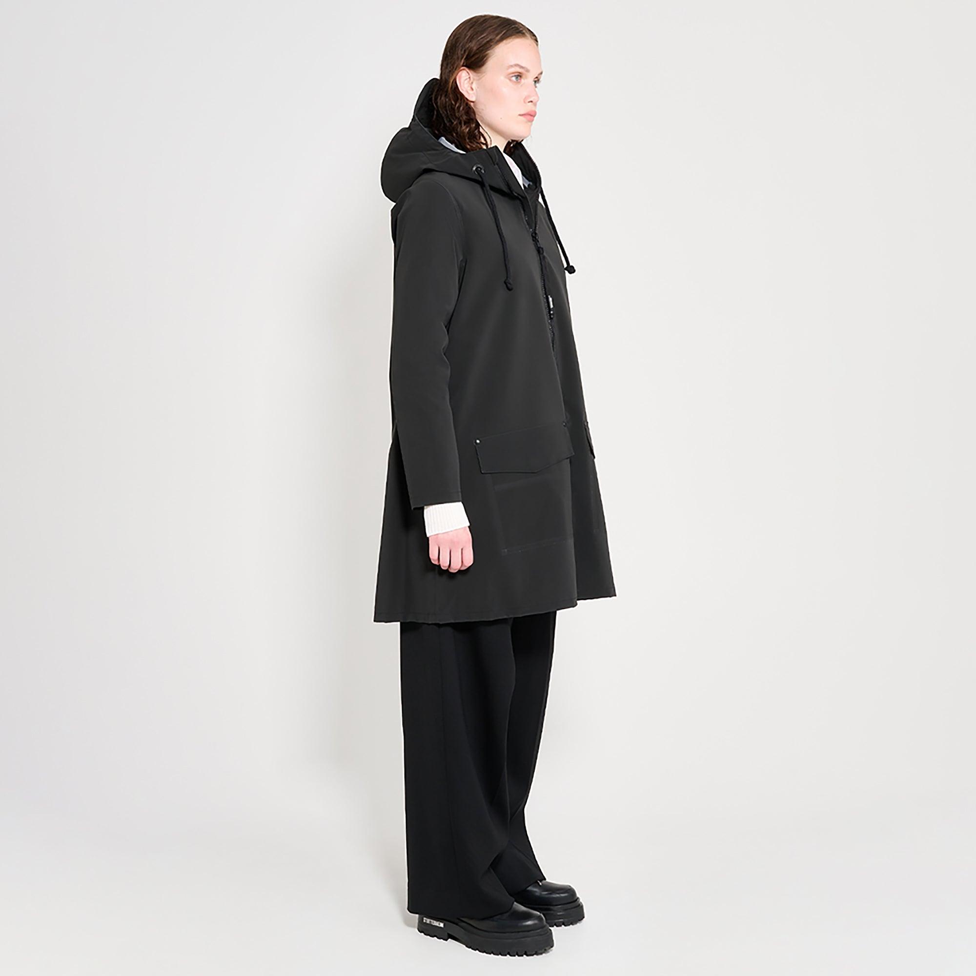 Product image 4 of 7 of Stutterheim Women's Mosebacke Lightweight Patch Raincoat - Matte Black