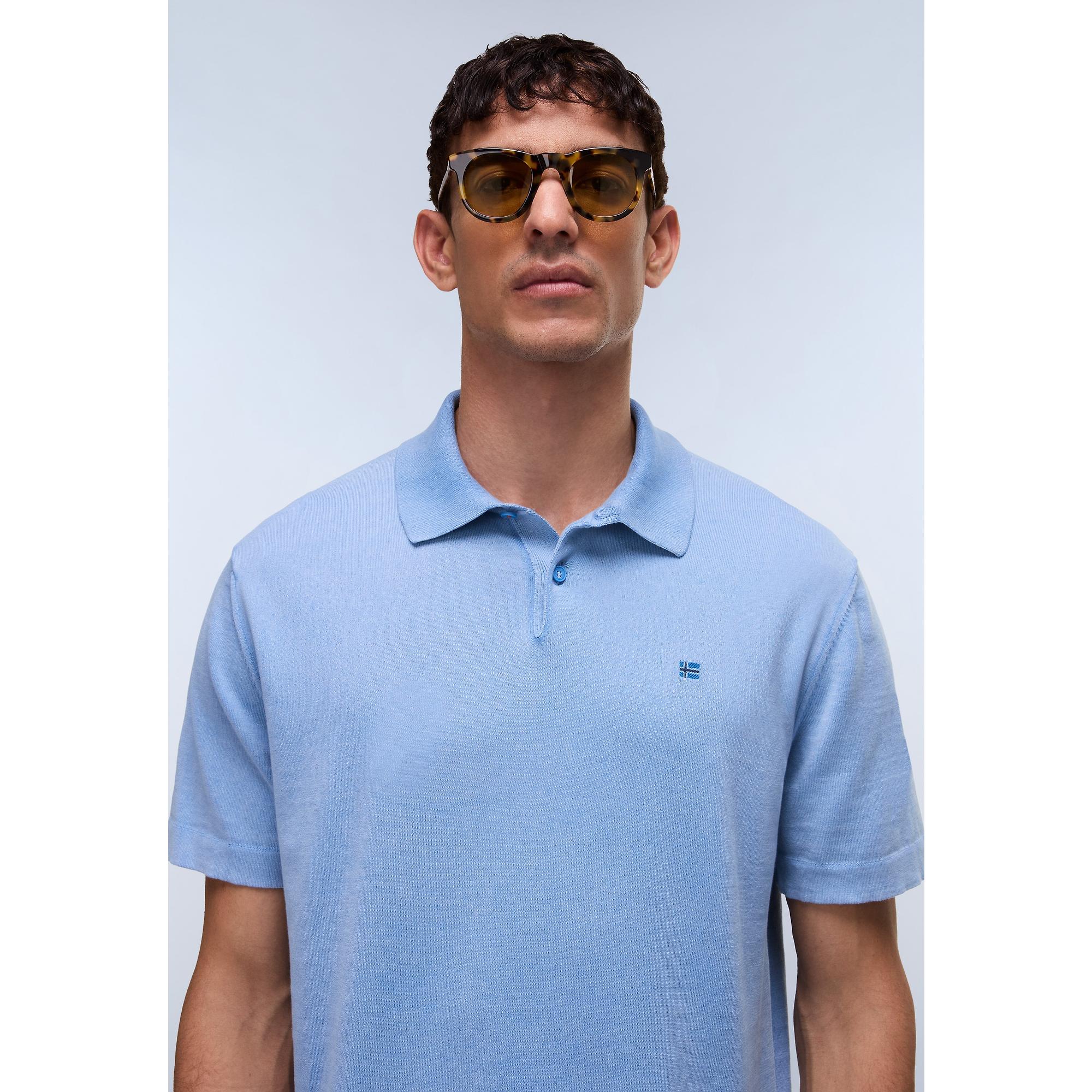 Product image 2 of 6 of Napapijri Men's Hudson Polo Short Sleeve Jumper - Blue Jasper