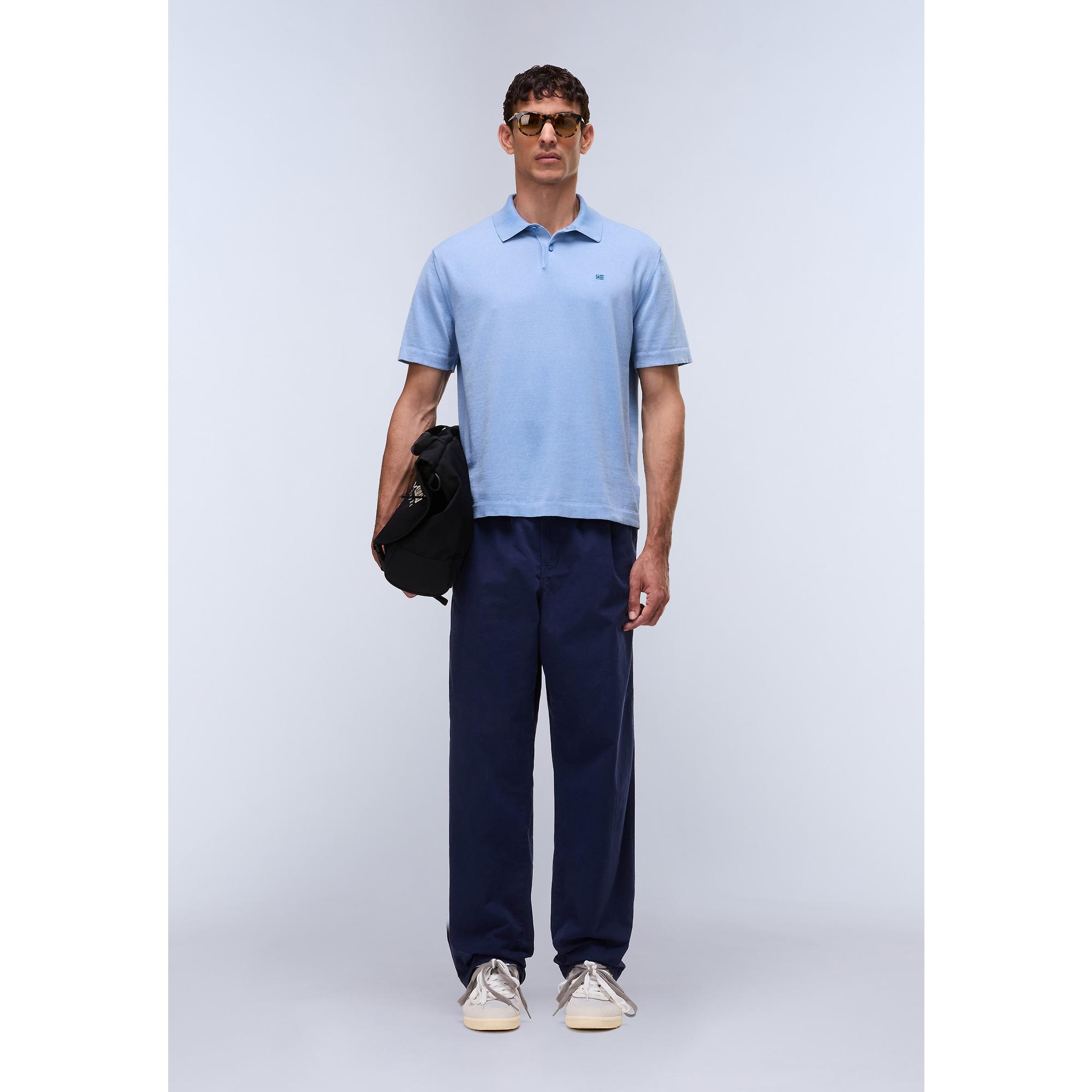 Product image 3 of 6 of Napapijri Men's Hudson Polo Short Sleeve Jumper - Blue Jasper