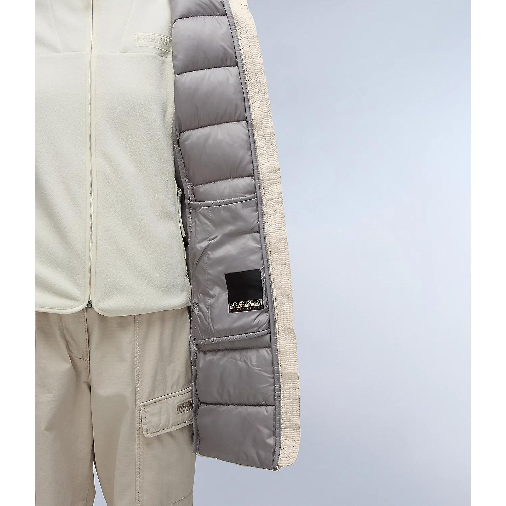 Product image 7 of 8 of Napapijri Women's Aerons Rise Hooded Long Puffer Jacket - Beige Silver