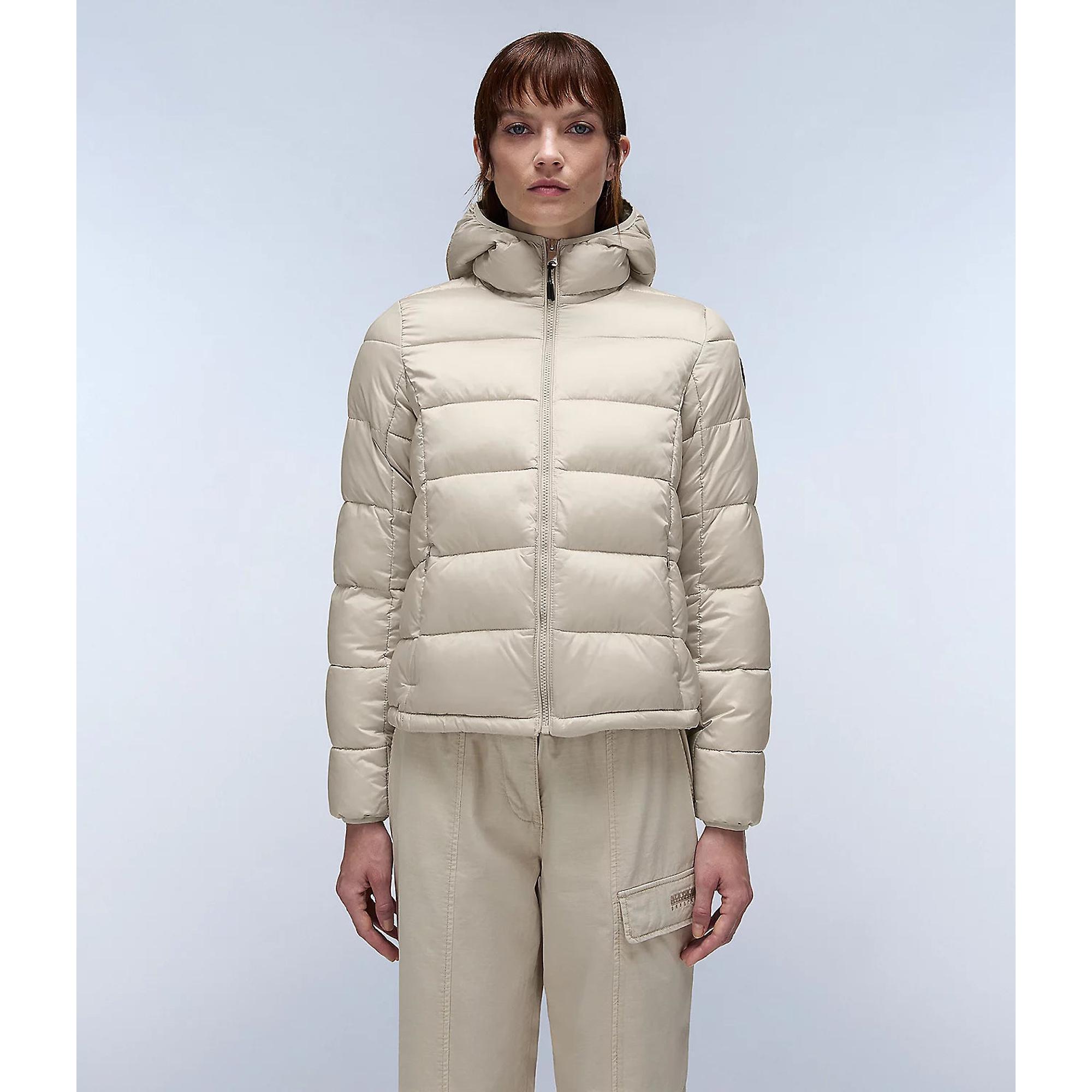 Product image 3 of 7 of Napapijri Women's Aerons Rise Hooded Puffer Jacket - Beige Silver
