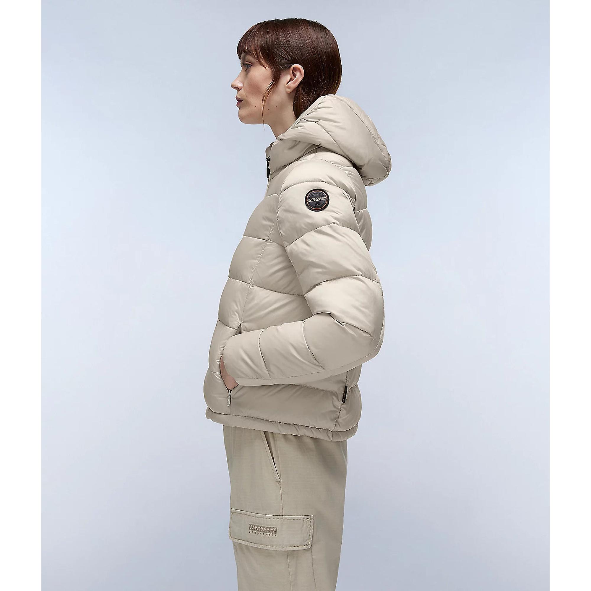 Product image 4 of 7 of Napapijri Women's Aerons Rise Hooded Puffer Jacket - Beige Silver