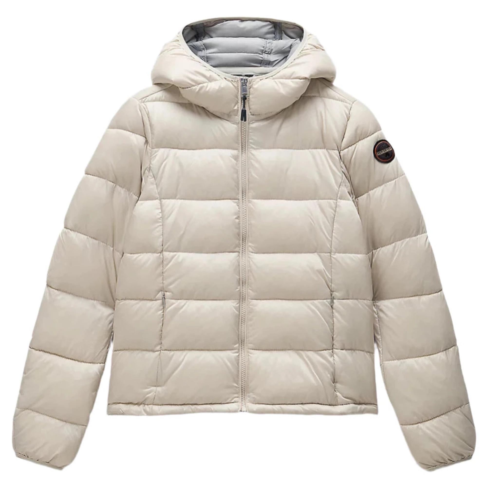 Product image 1 of 7 of Napapijri Women's Aerons Rise Hooded Puffer Jacket - Beige Silver