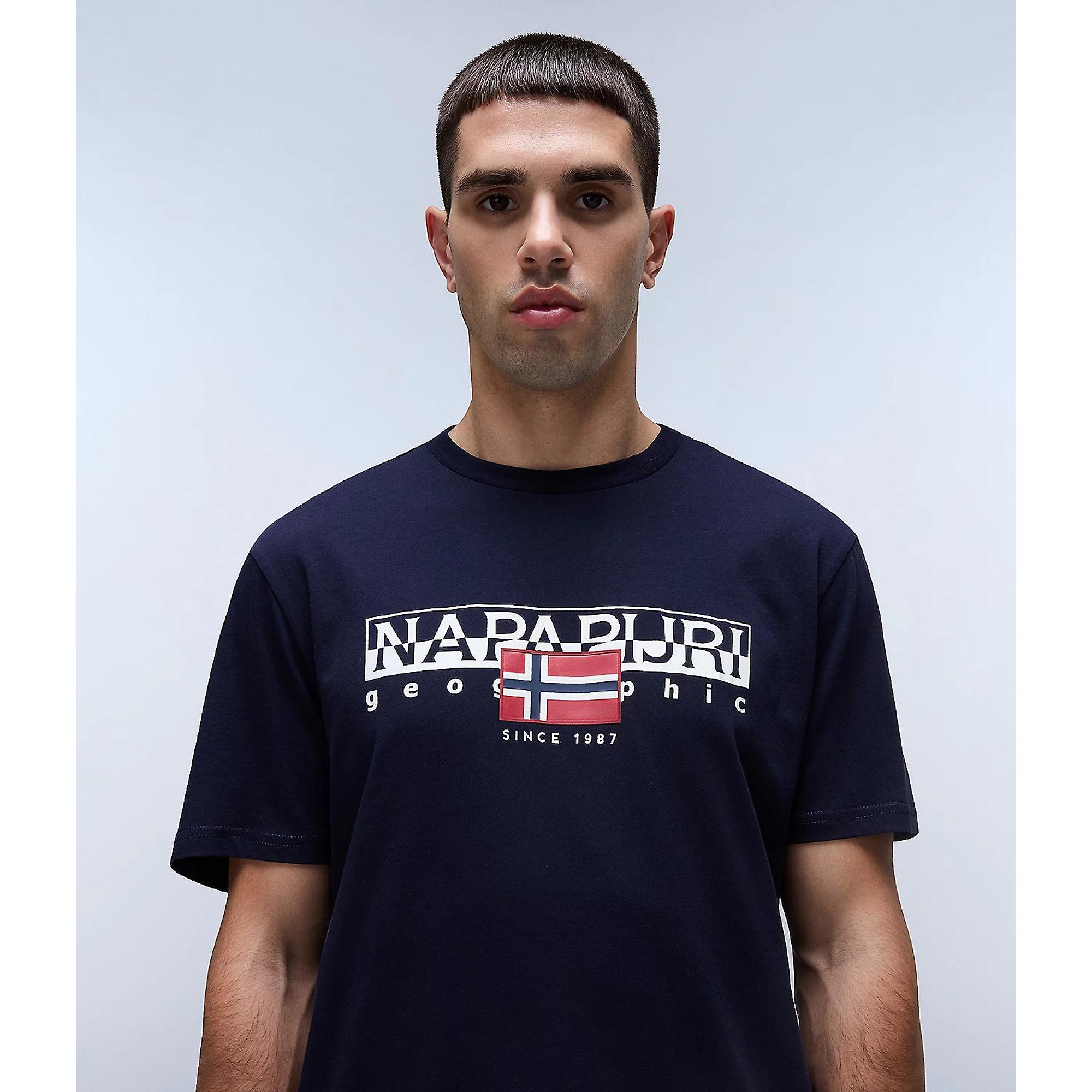 Product image 3 of 6 of Napapijri Men's Aylmer Short Sleeve T-Shirt - Blue Marine
