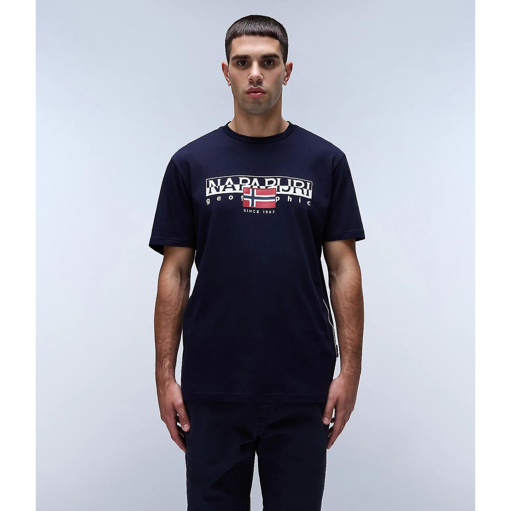 Product image 4 of 6 of Napapijri Men's Aylmer Short Sleeve T-Shirt - Blue Marine