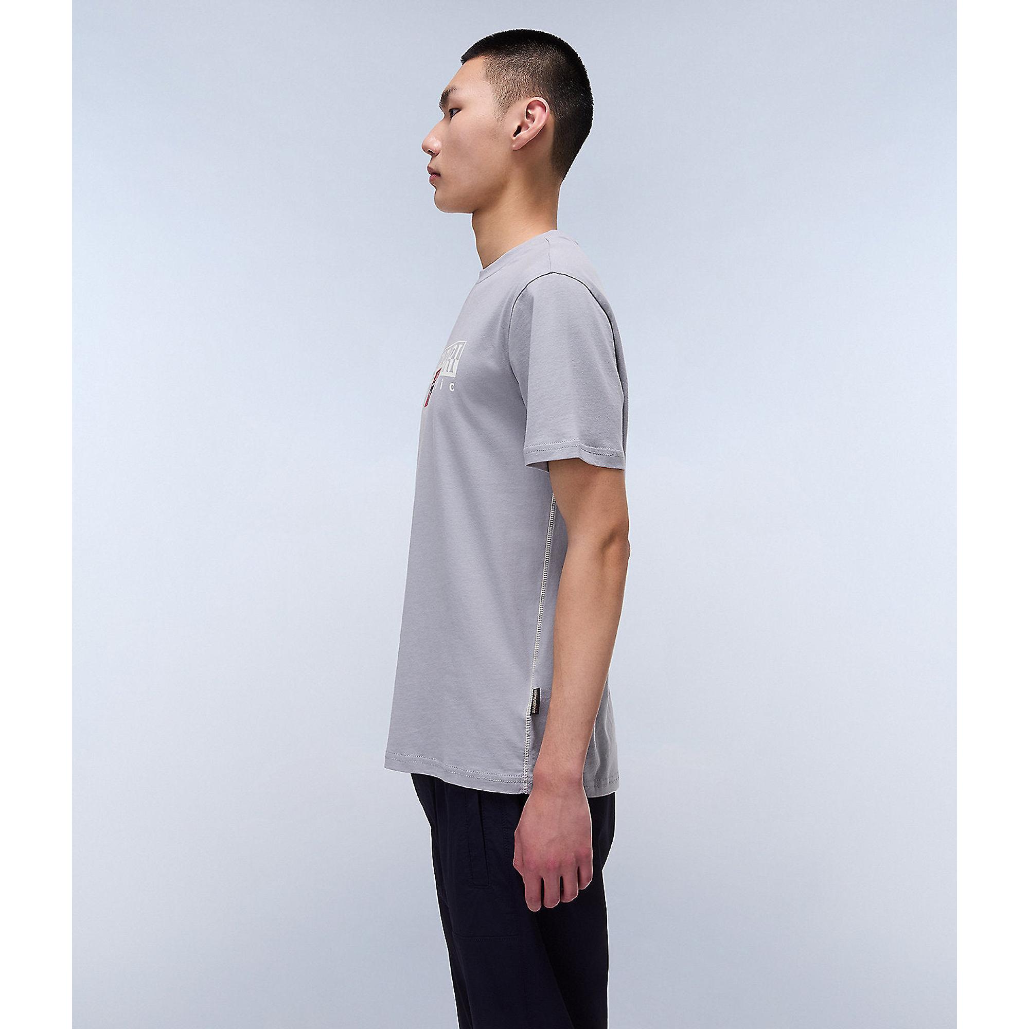 Tシャツ・カットソー NAPAPIJRI Men T-shirt Grey NP0A4IMU H62 Cortona Summer Short Sleeve T-Shirt